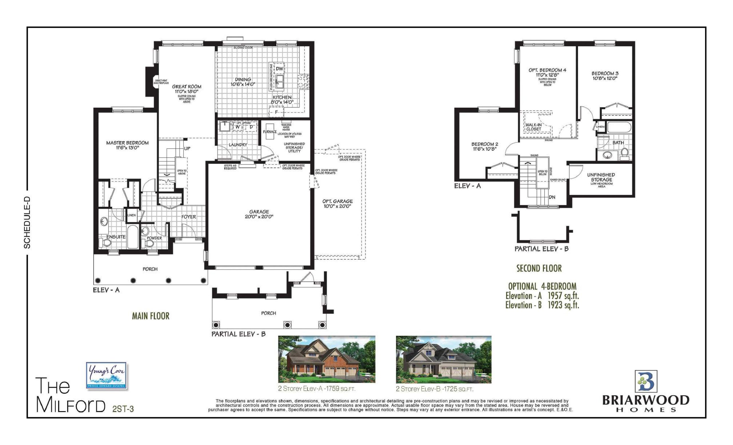 The Milford (2ST-3) floor plan
