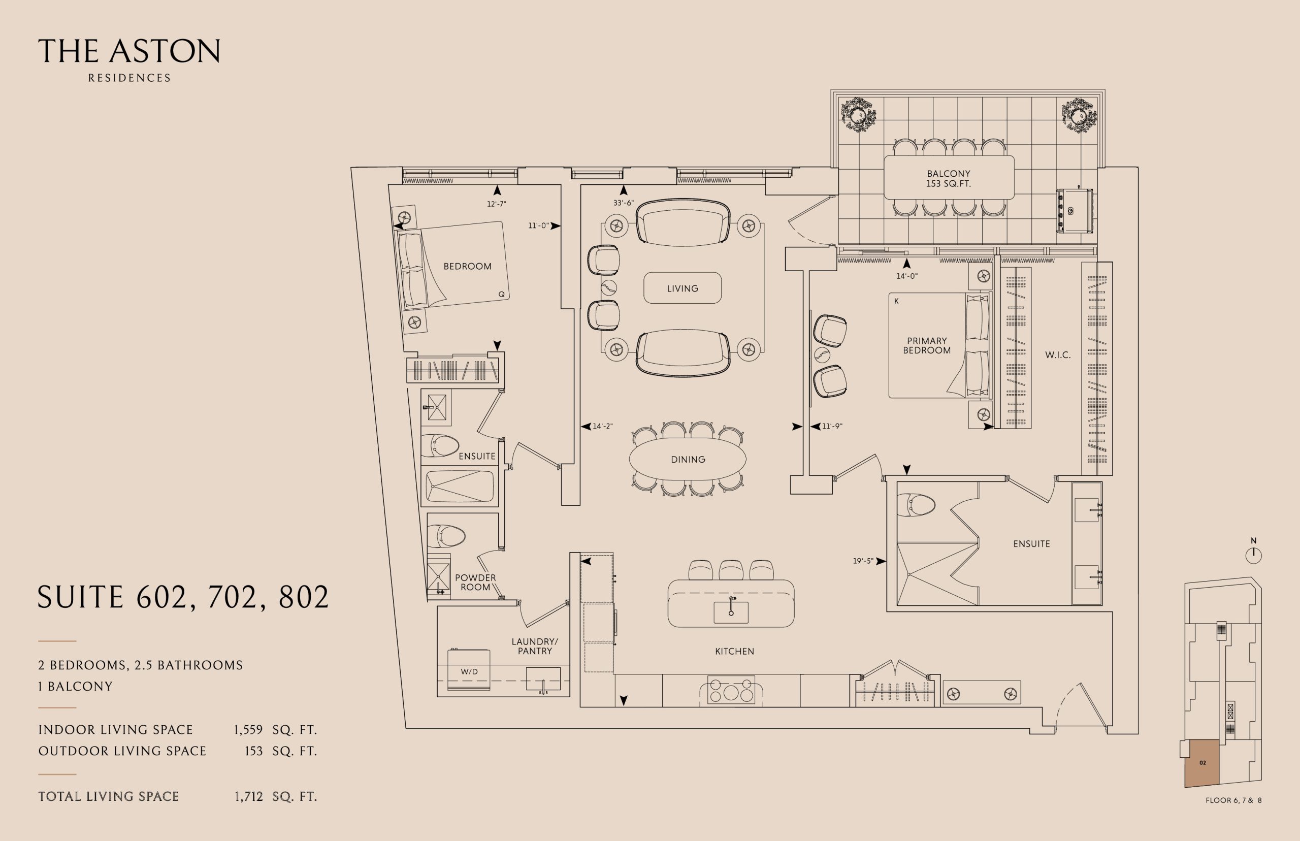 Suite 602, 702, 802 floor plan