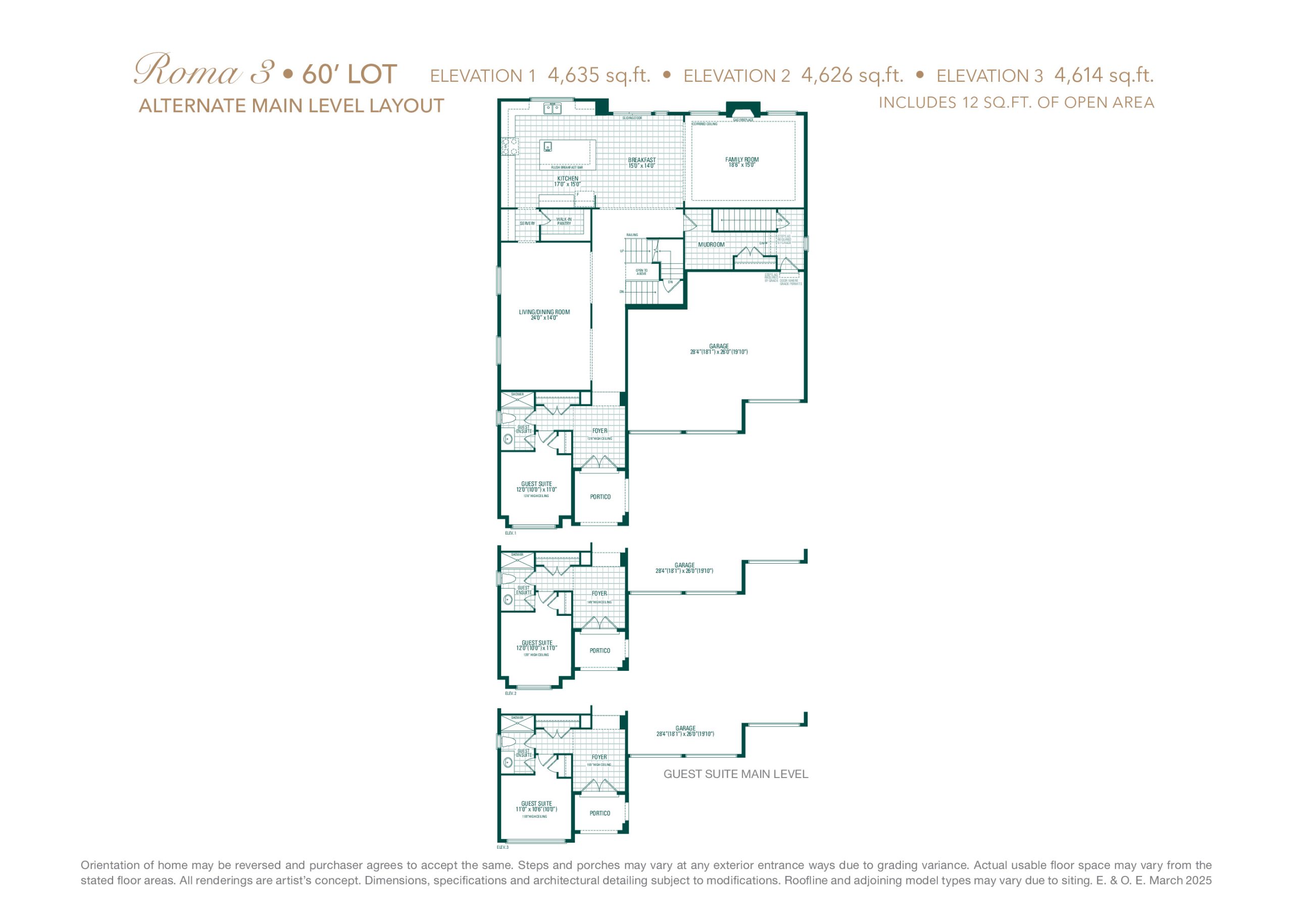 Roma 3 with Guest Suite floor plan