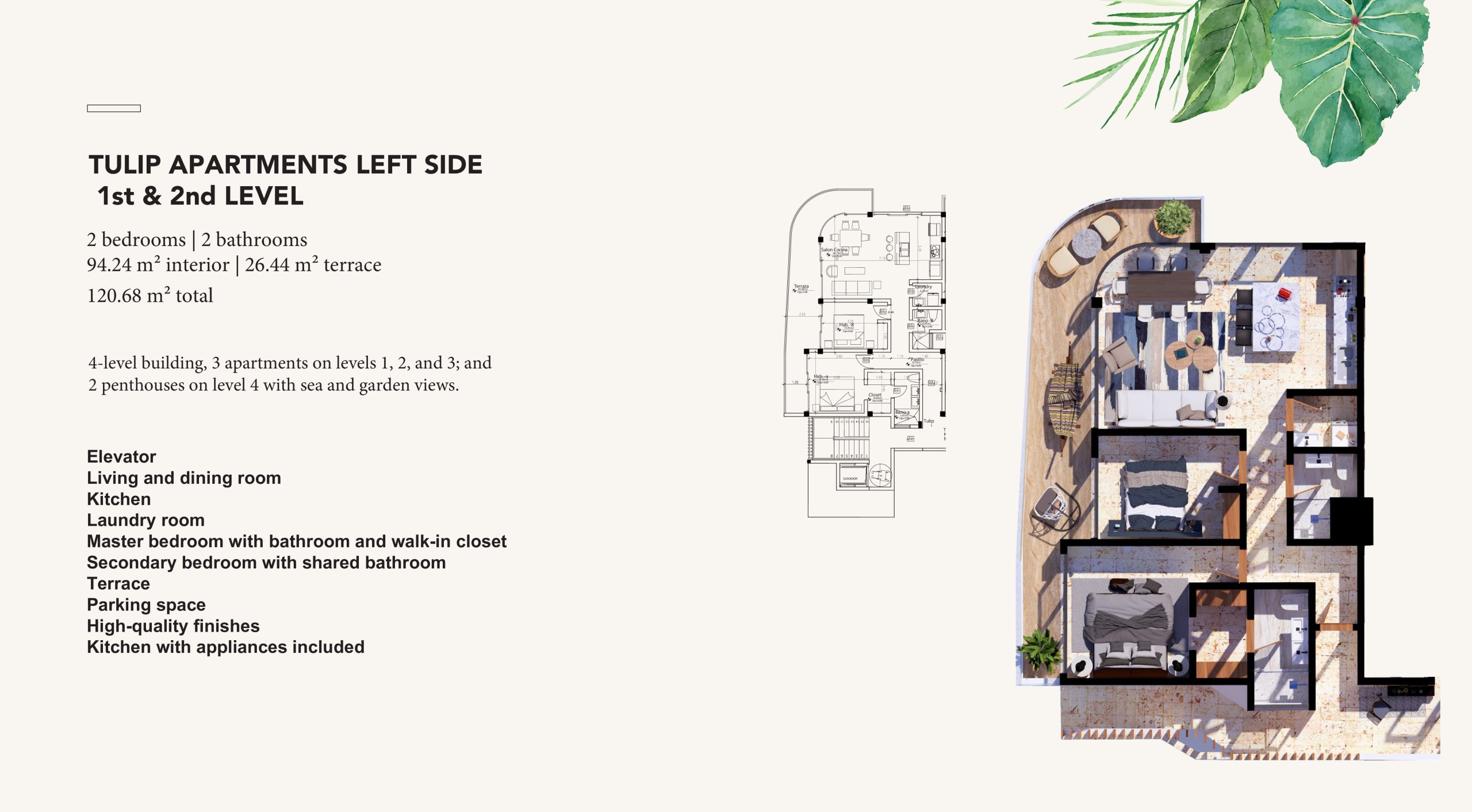 Tulip - Left Side 1st & 2nd Level plan preview