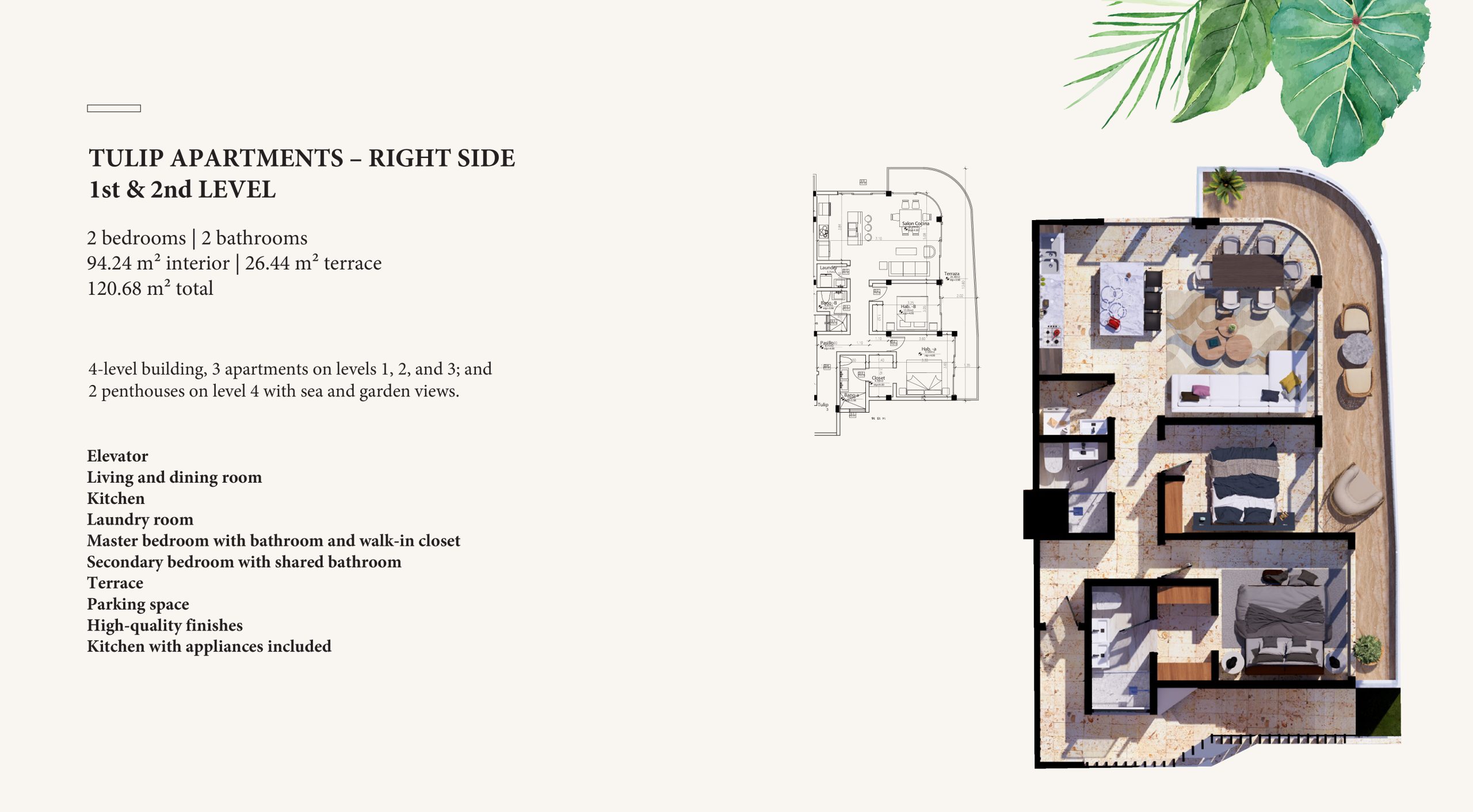 Tulip - Right Side 1st & 2nd Level plan preview