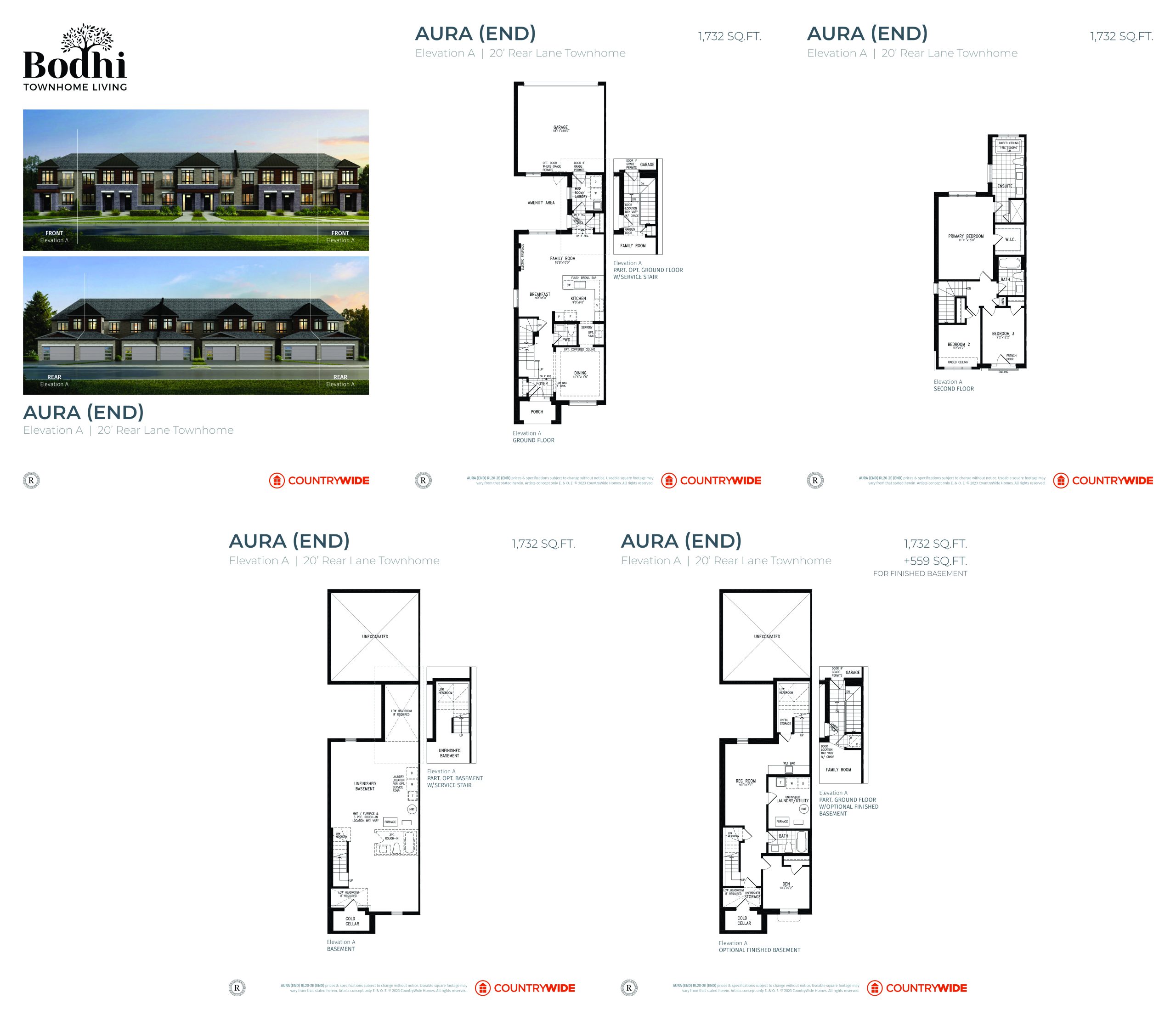 Aura (Elevation A) End floor plan