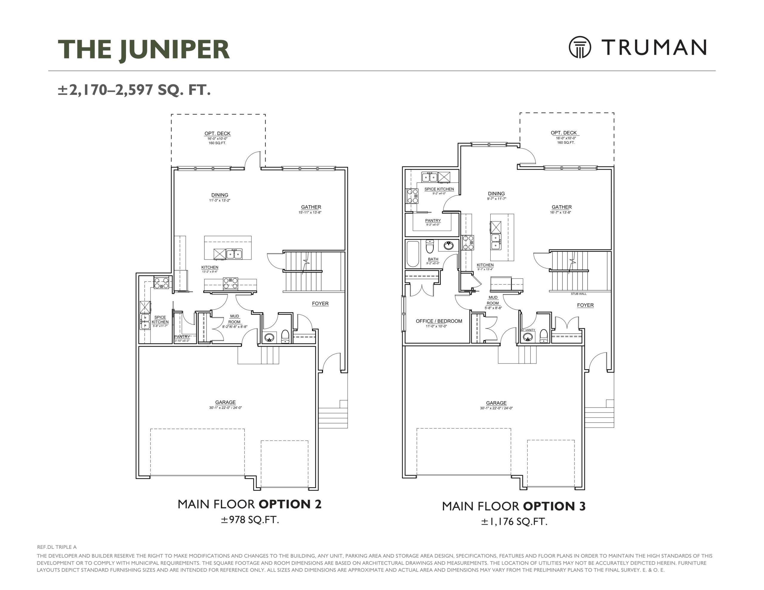 The Juniper (Main Floor Options) floor plan