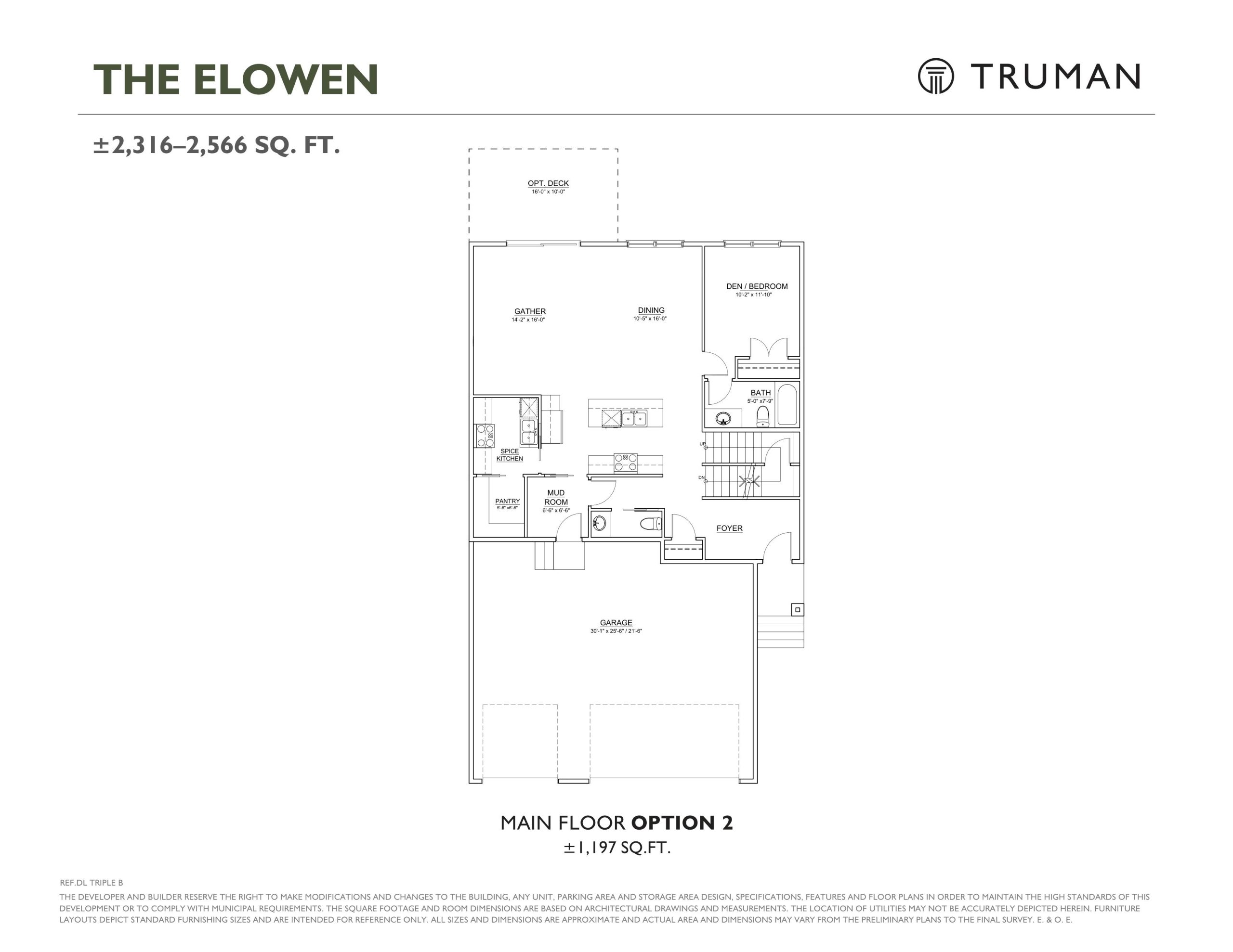 The Elowen (Main Floor Options) floor plan
