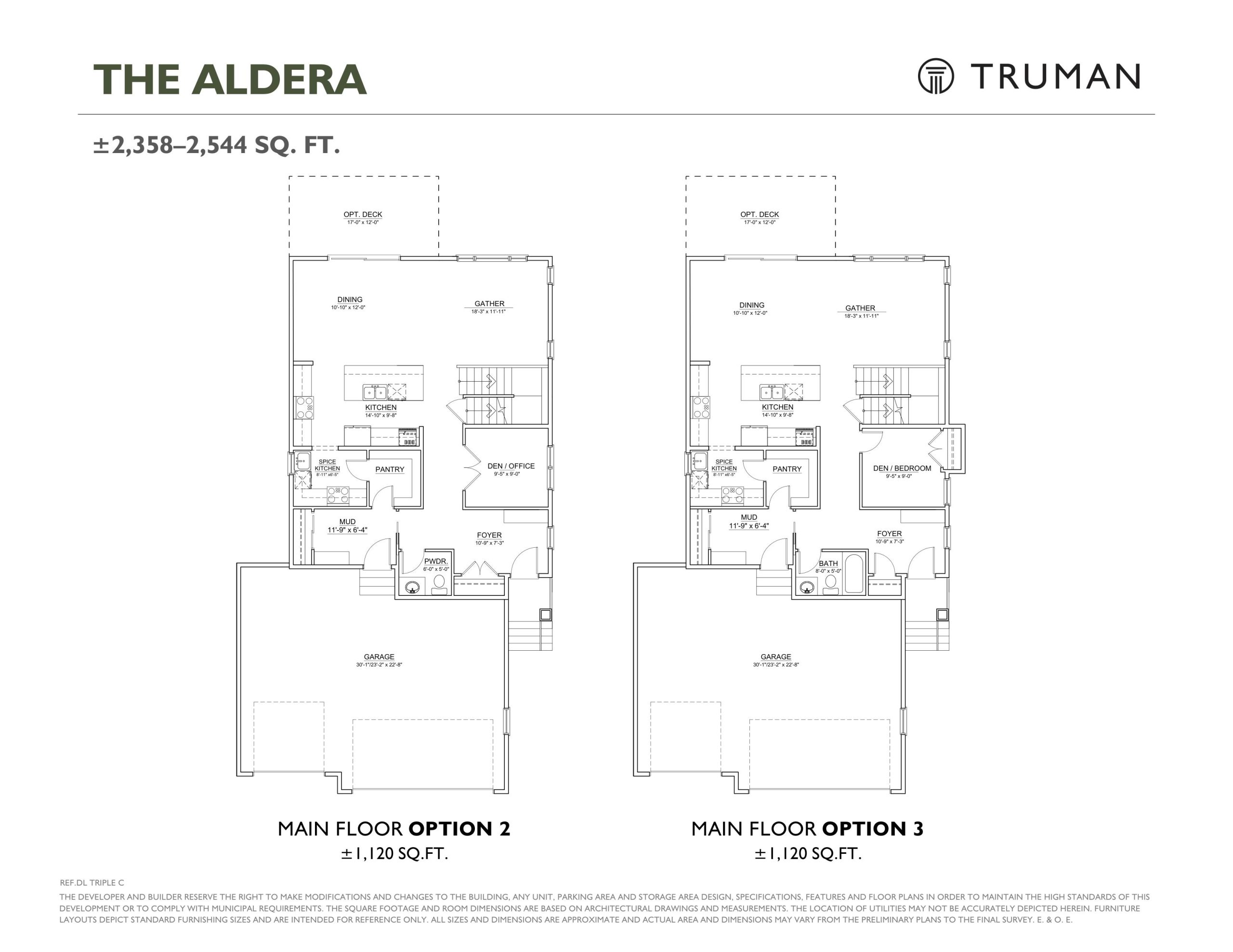 The Aldera (Main Floor Options) floor plan