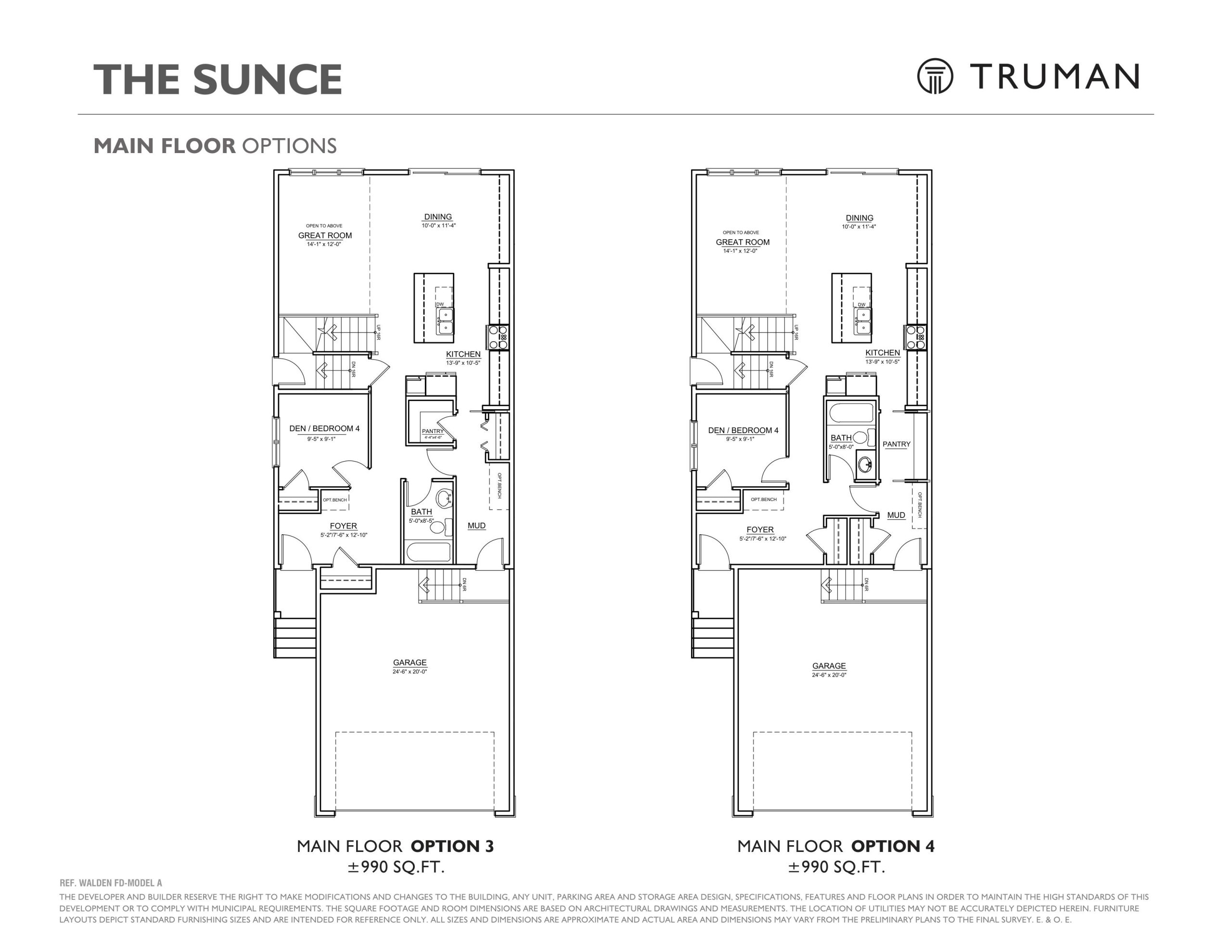 The Sunce (Main Floor Options) floor plan
