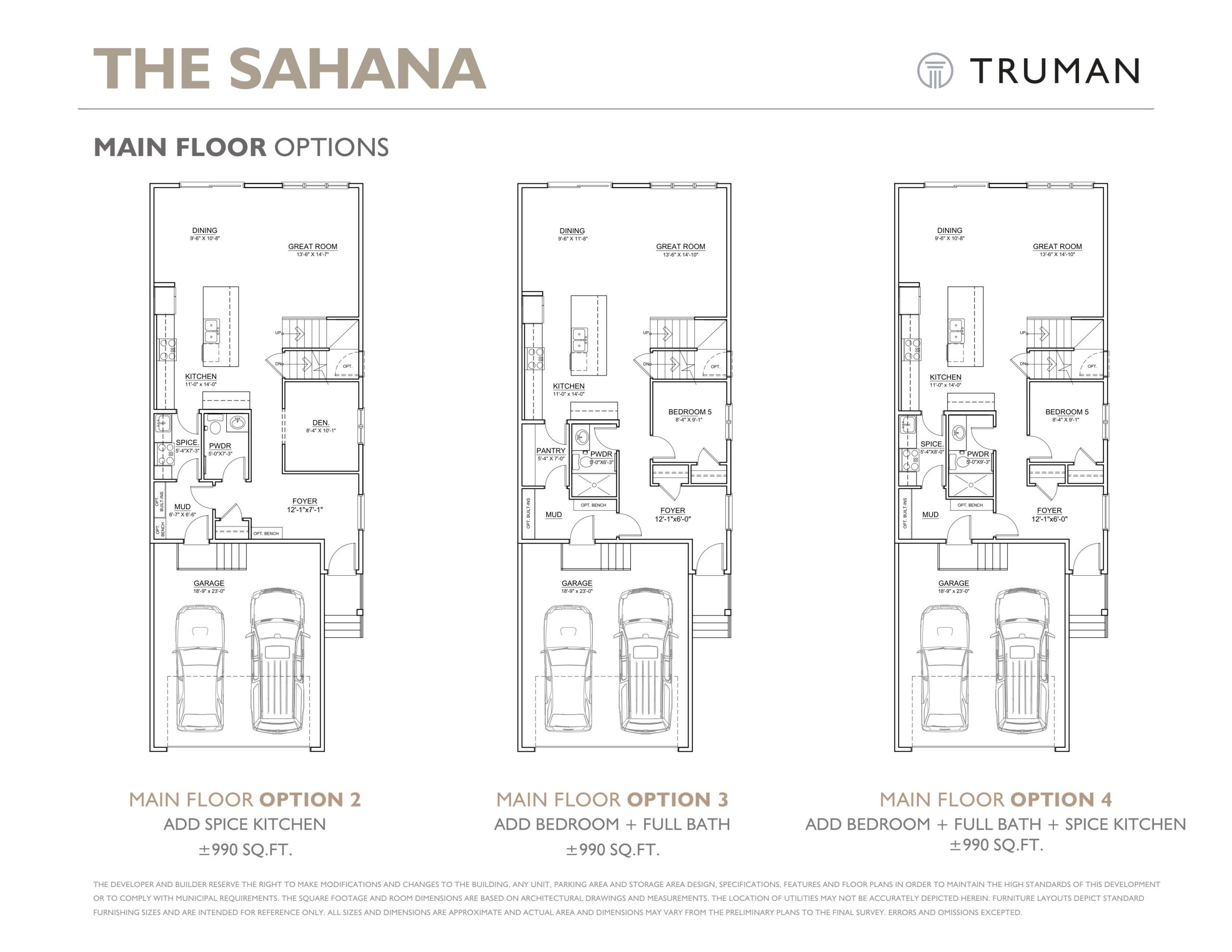 The Sahana (Main Floor Options) floor plan