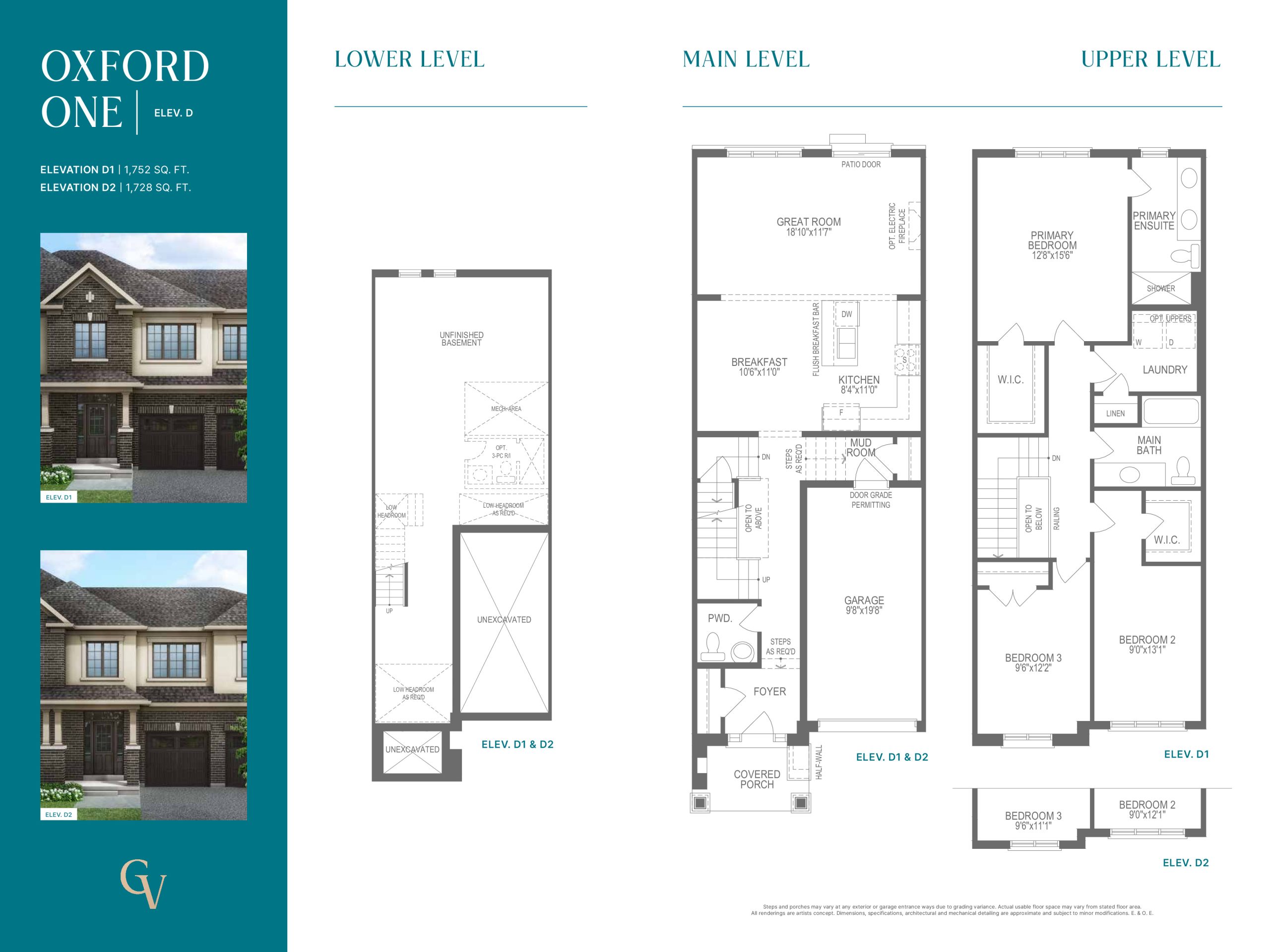 Oxford One - Elevation D floor plan