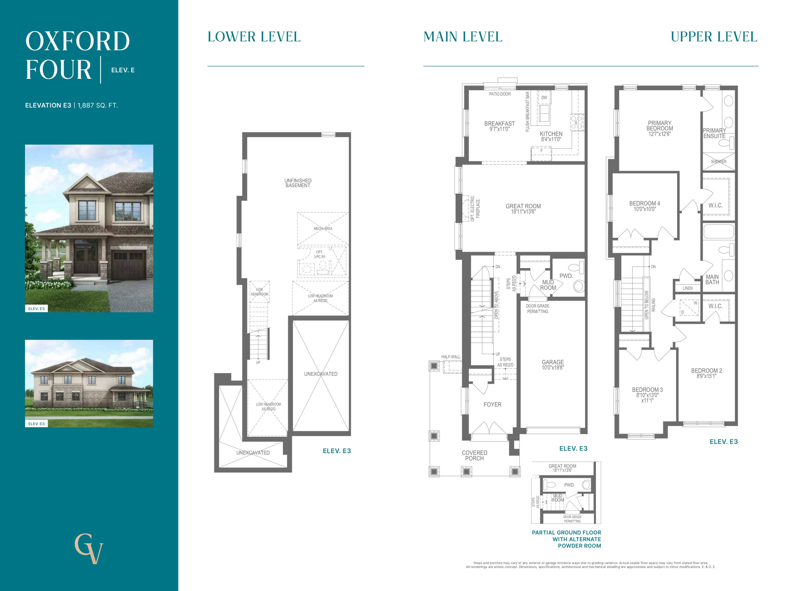 Oxford Four - Elevation E floor plan