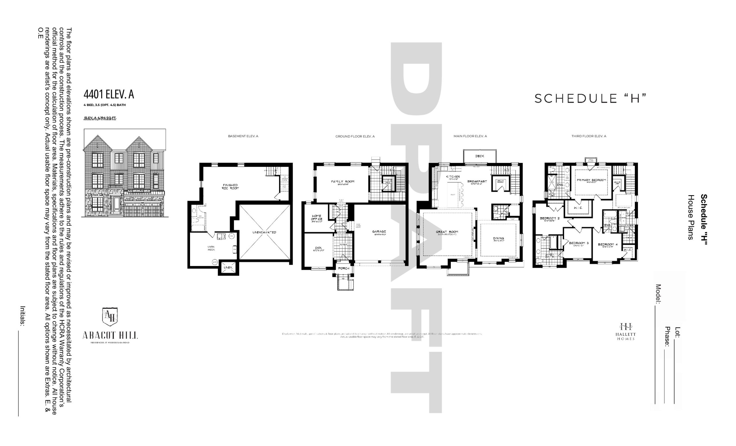 4401 Elevation A floor plan