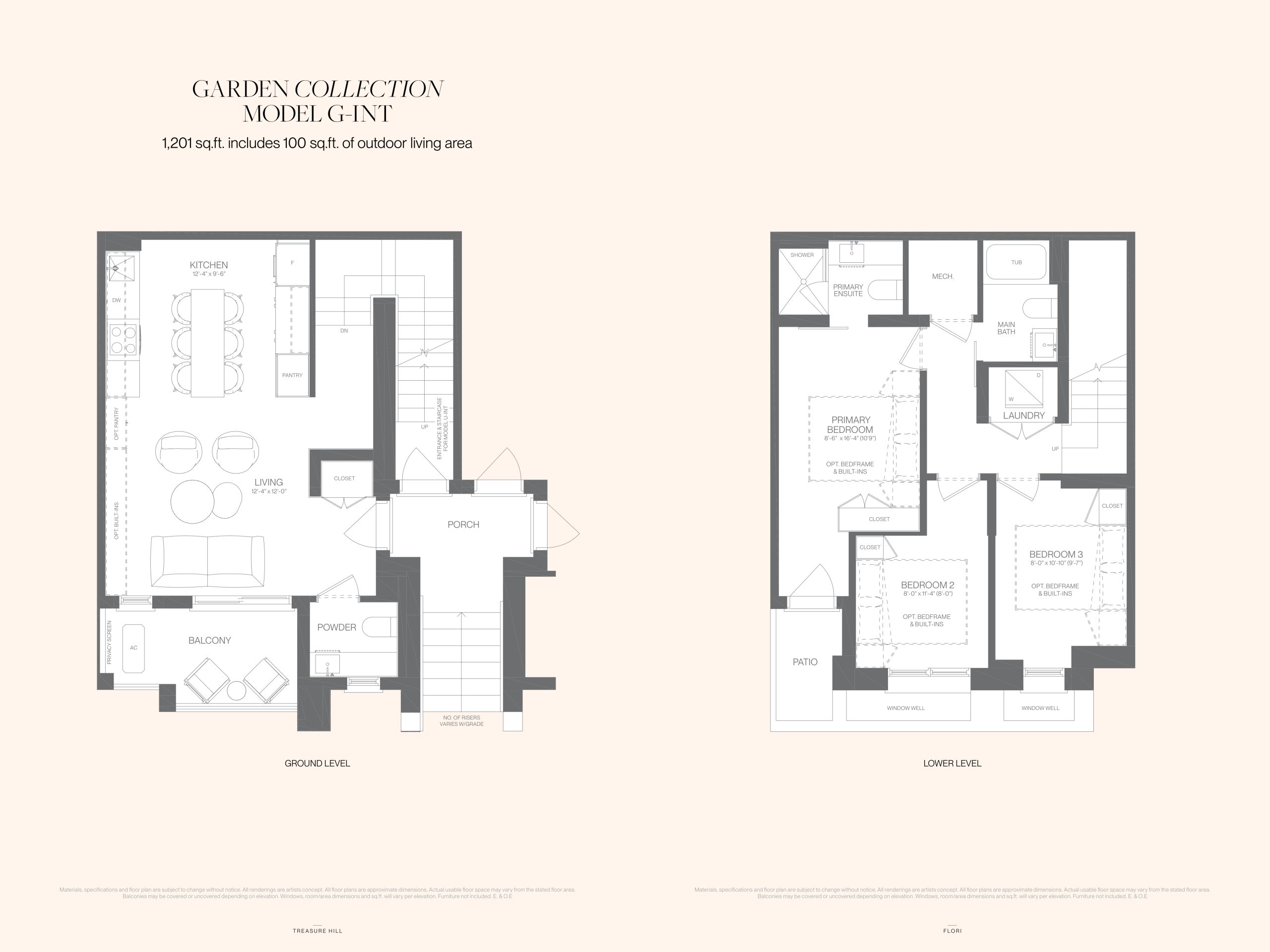 Model G-Int (Garden Collection) floor plan