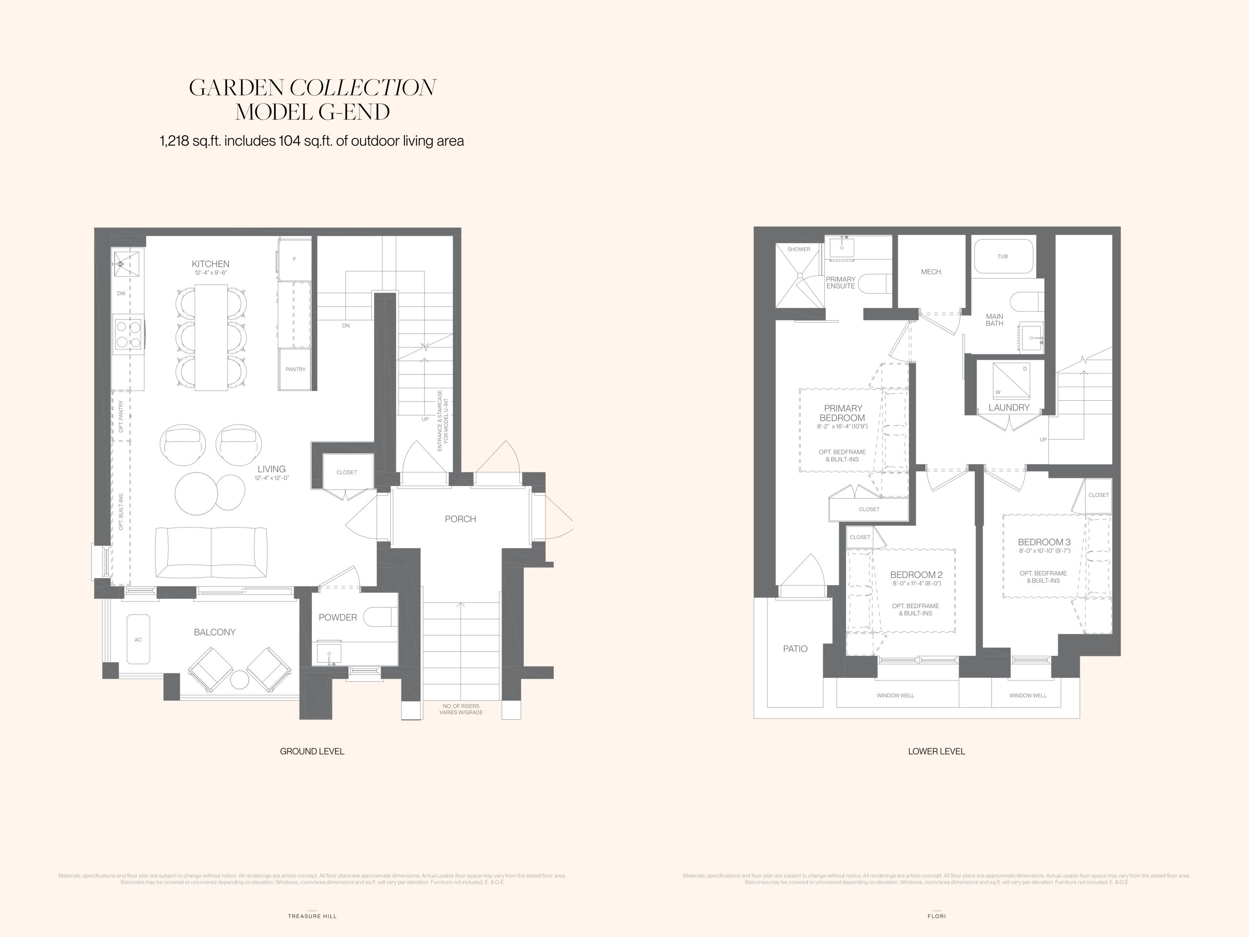 Model G-End (Garden Collection) floor plan