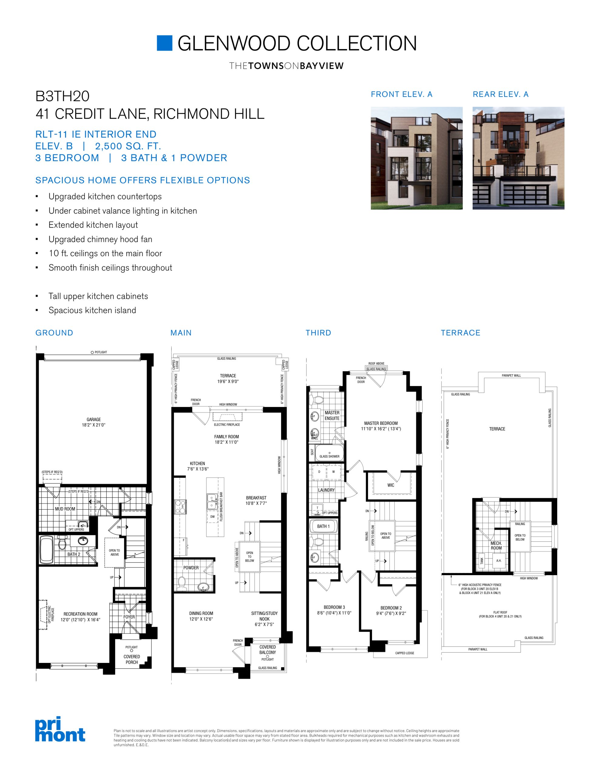 RLT-11 End Elev B Lot 20 floor plan