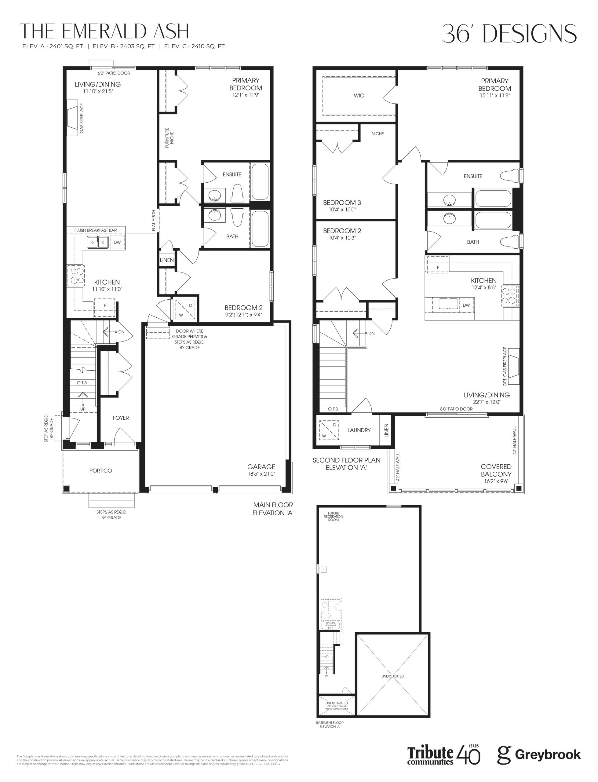 The Emerald Ash 36' floor plan