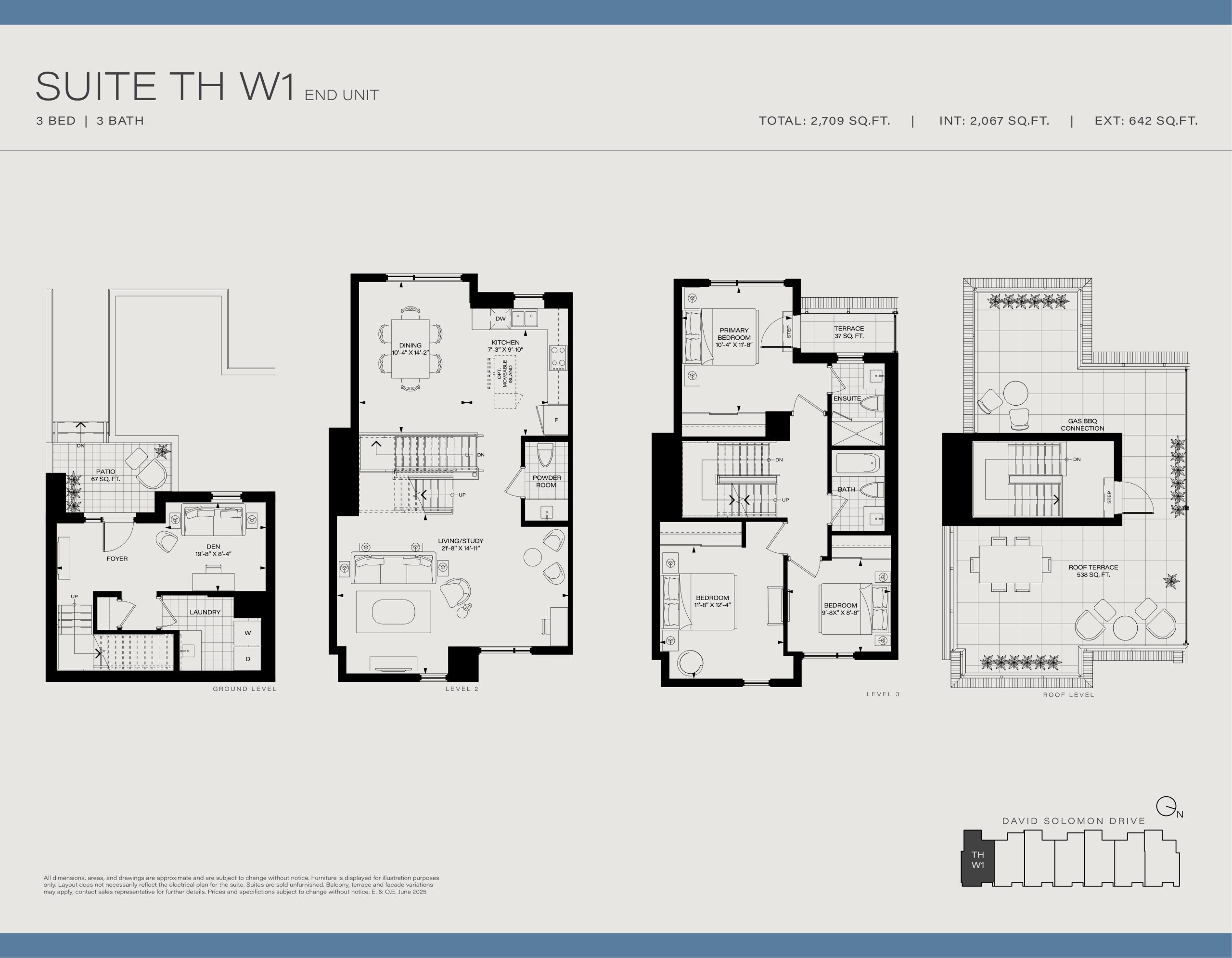 Suite TH W1 - End Unit floor plan