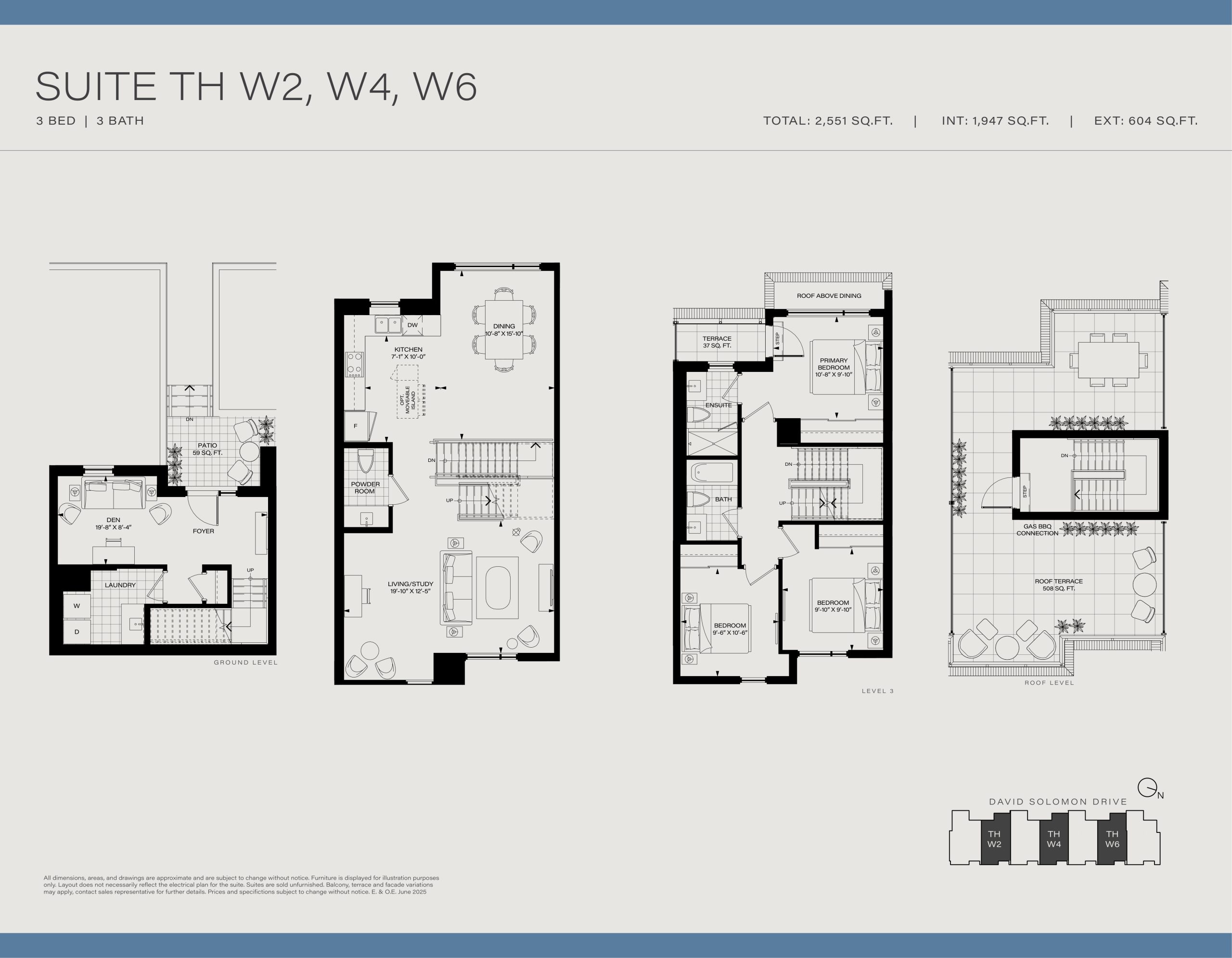 Suite TH W2, W4, W6 floor plan