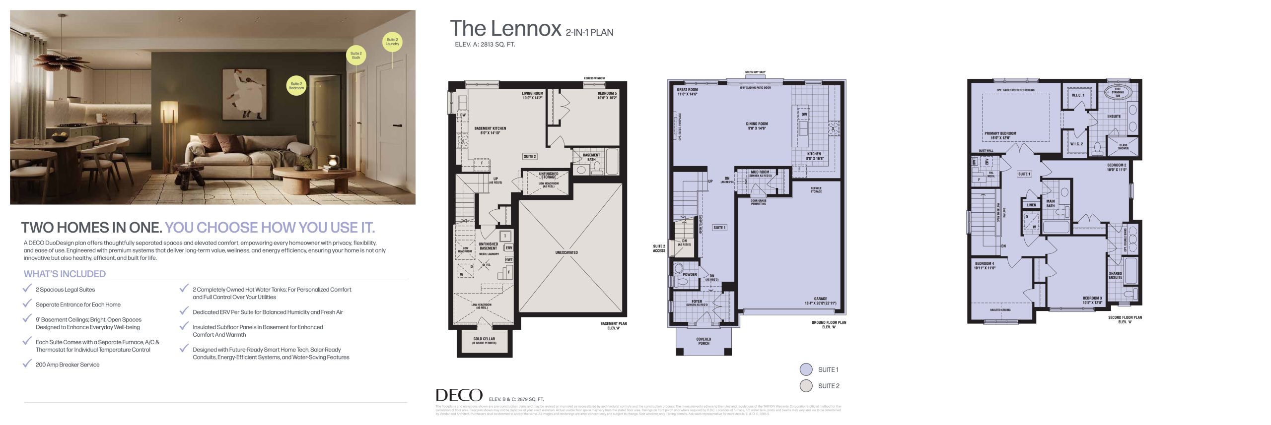 The Lennox with Secondary Suite floor plan
