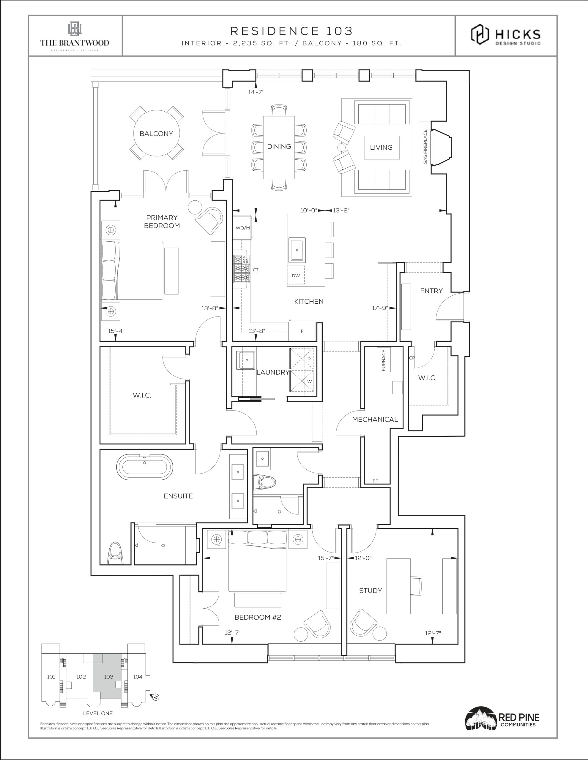 Residence 103 floor plan