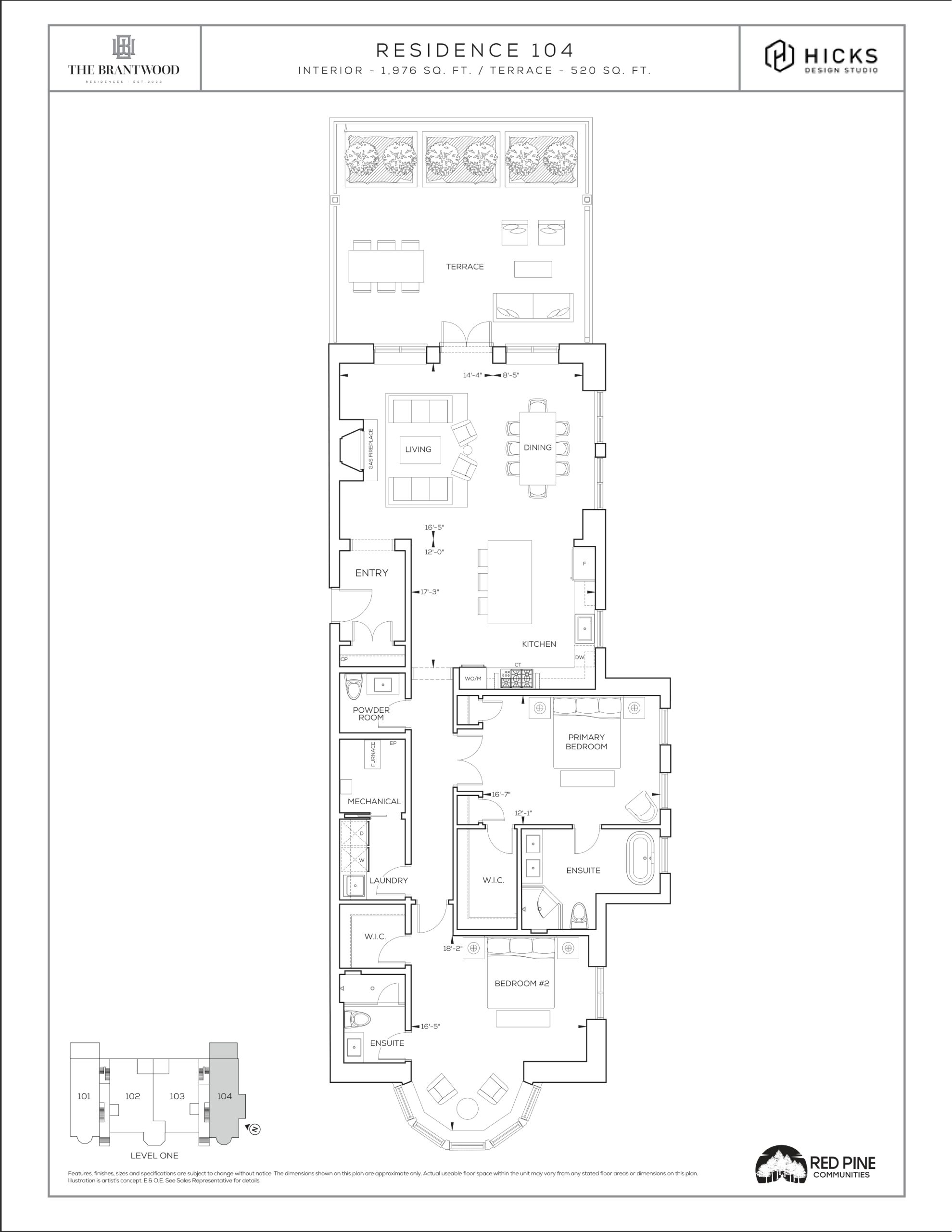 Residence 104 floor plan