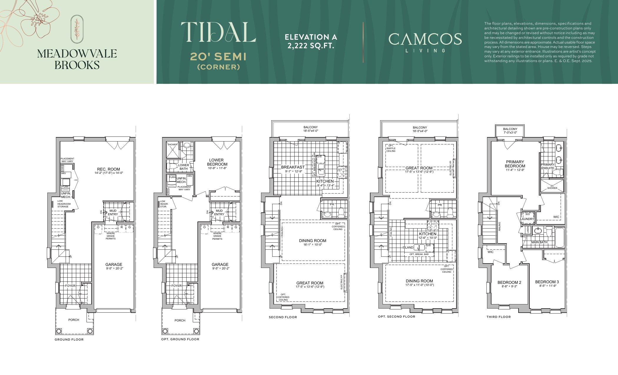 Tidal (Corner) - Elevation A - Semi-Detached floor plan