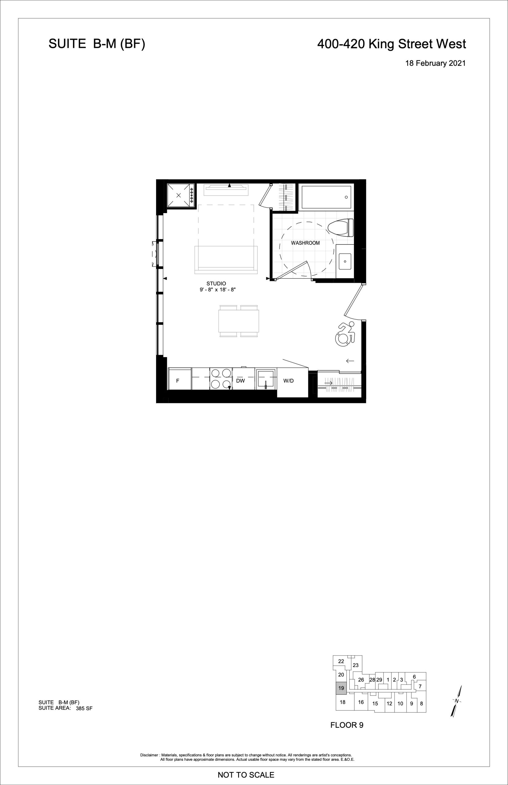 Suite B-M (BF) floor plan