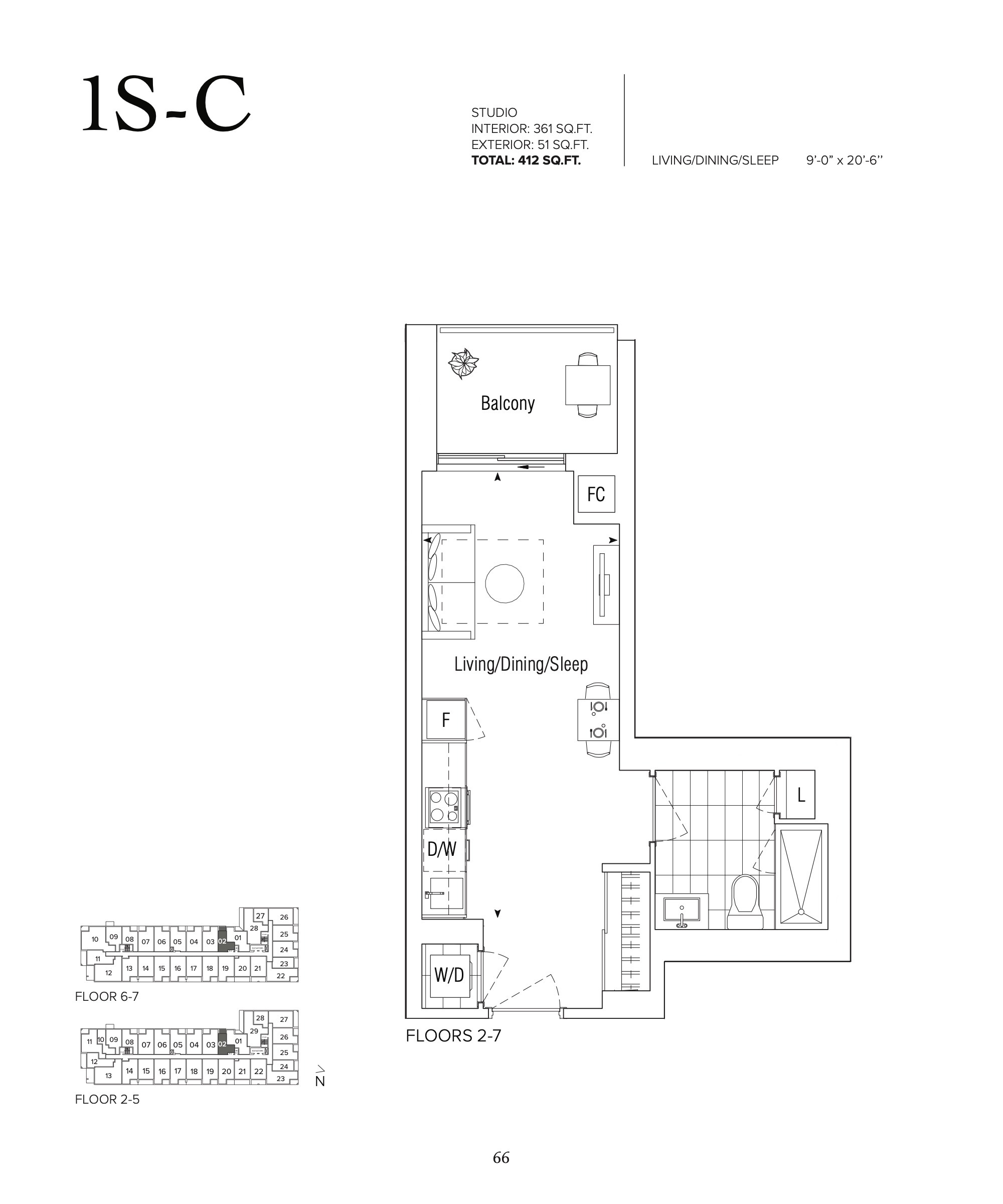 1S-C floor plan