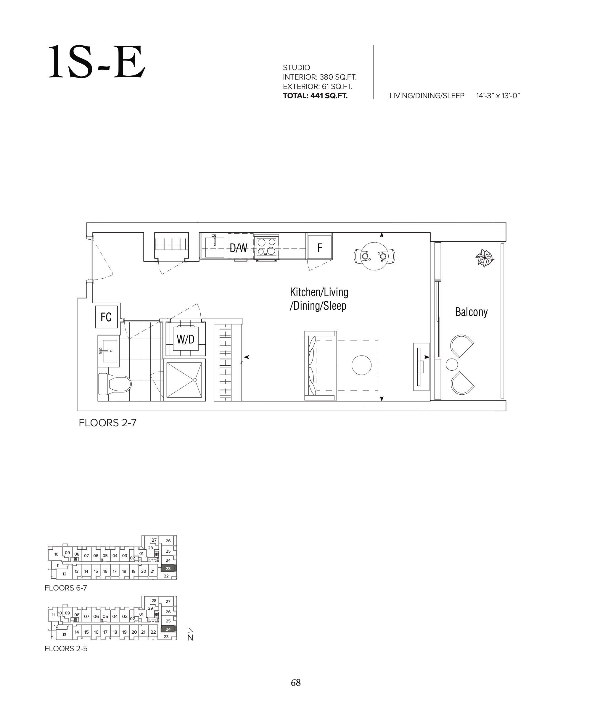 1S-E floor plan