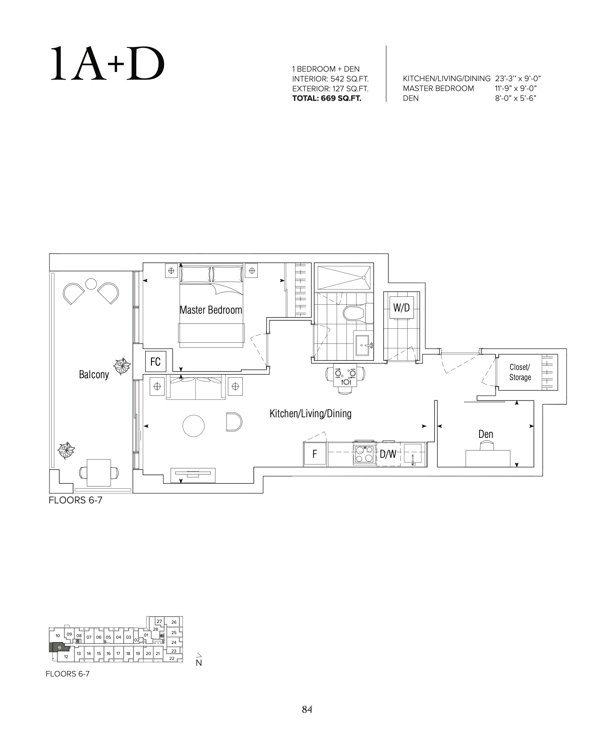 1A+D floor plan