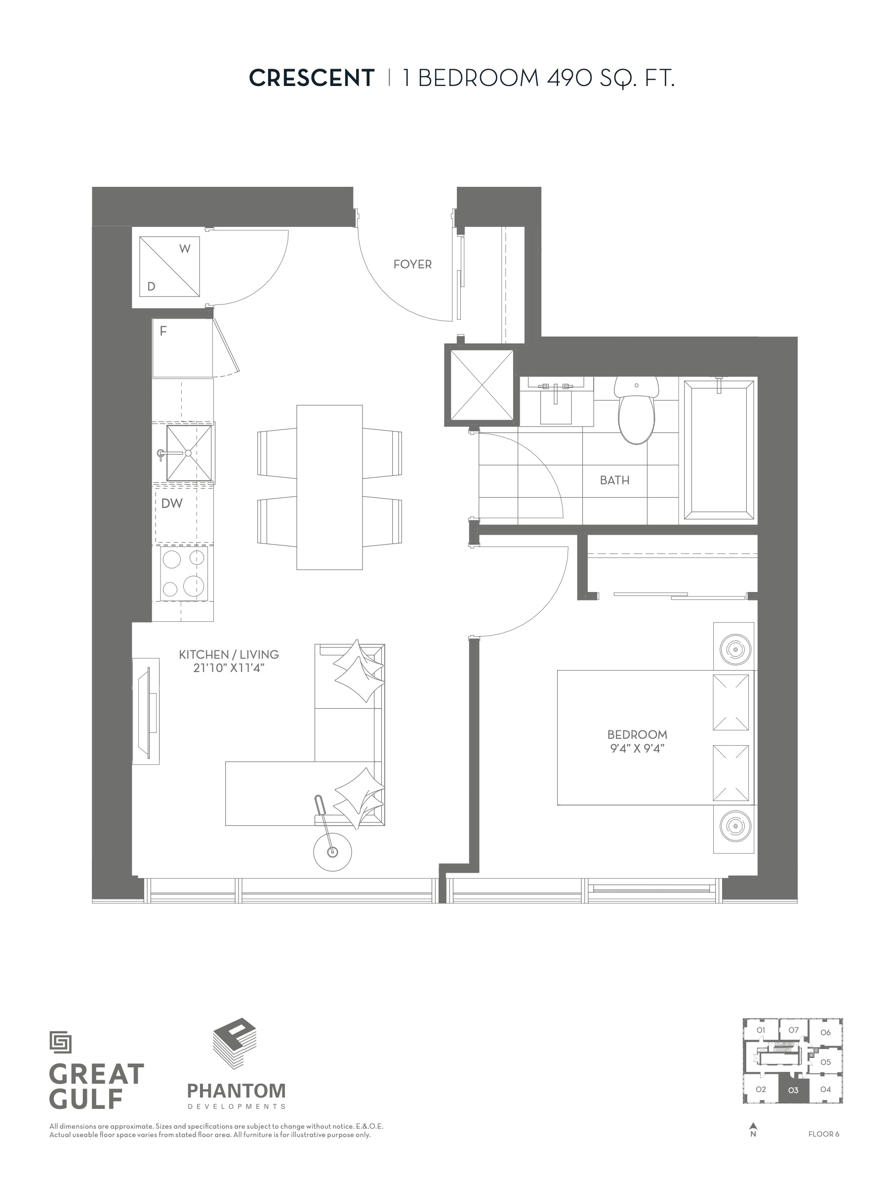 Crescent floor plan