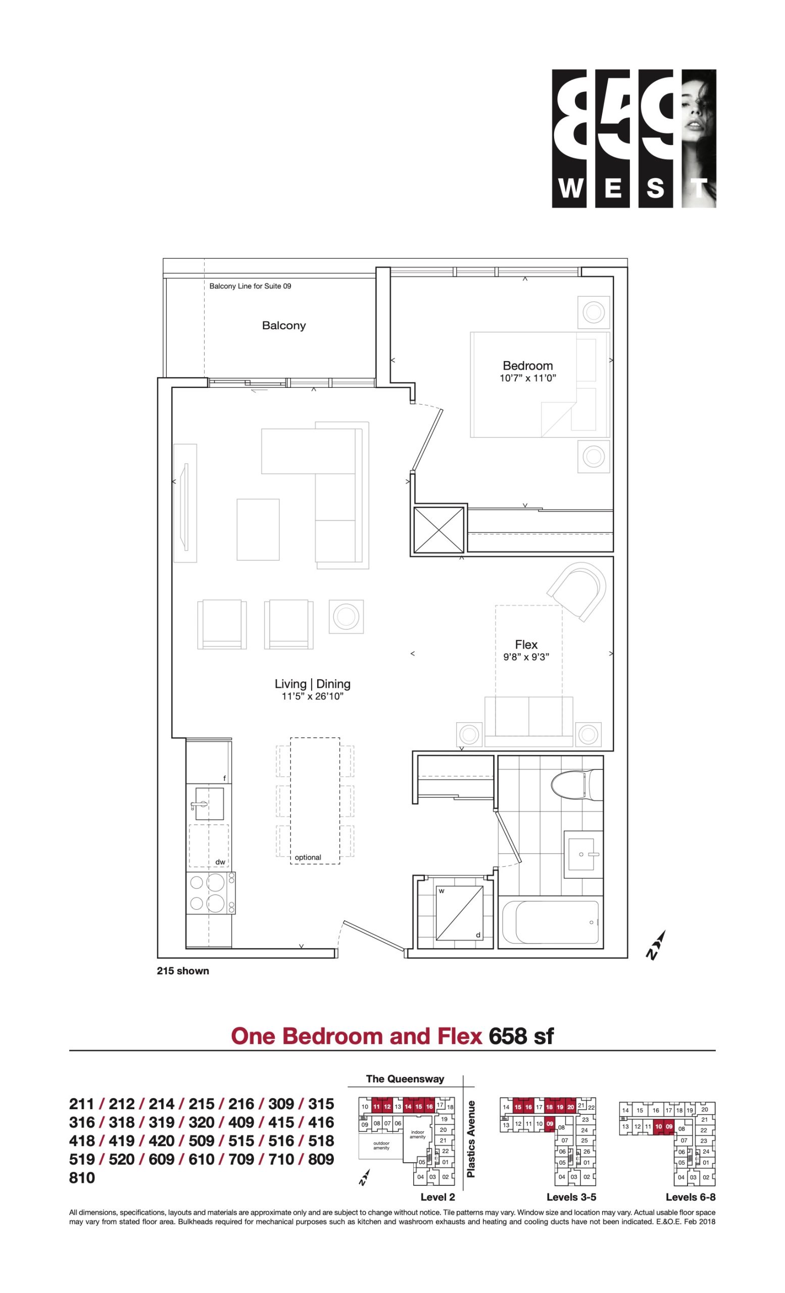 658 sf floor plan