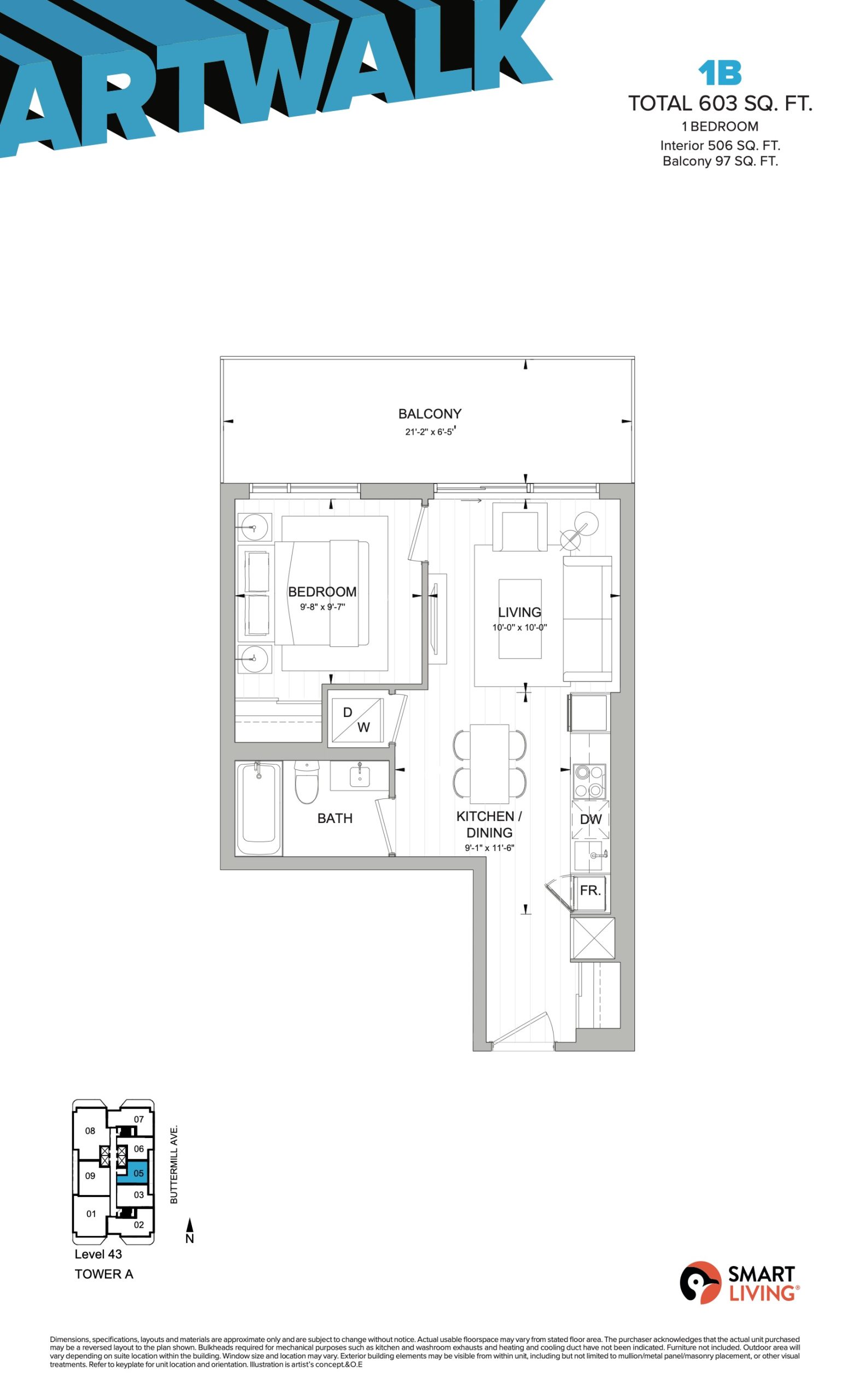 1B (Penthouse) floor plan