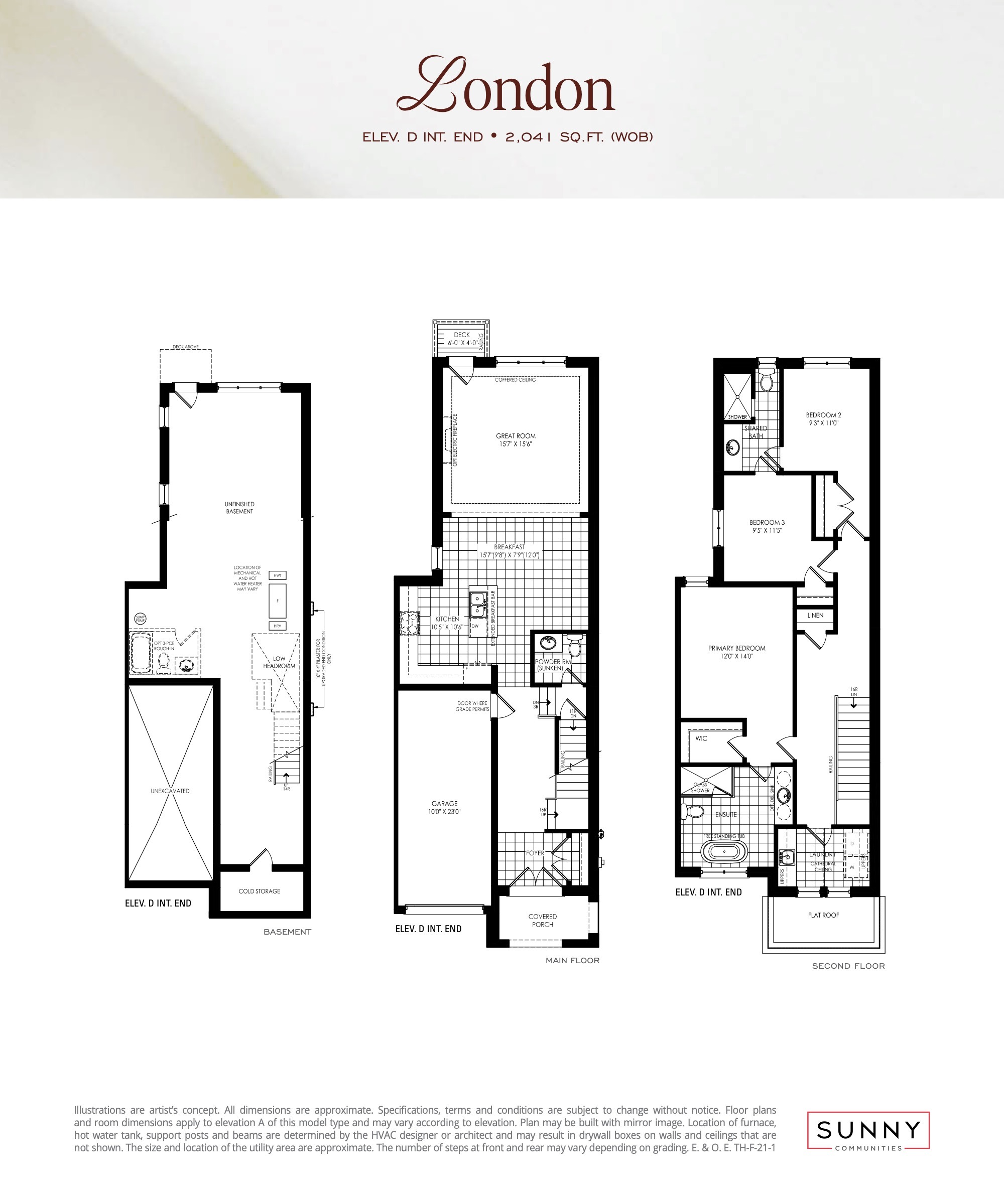 London Elev D Int End (Lumina Collection) floor plan