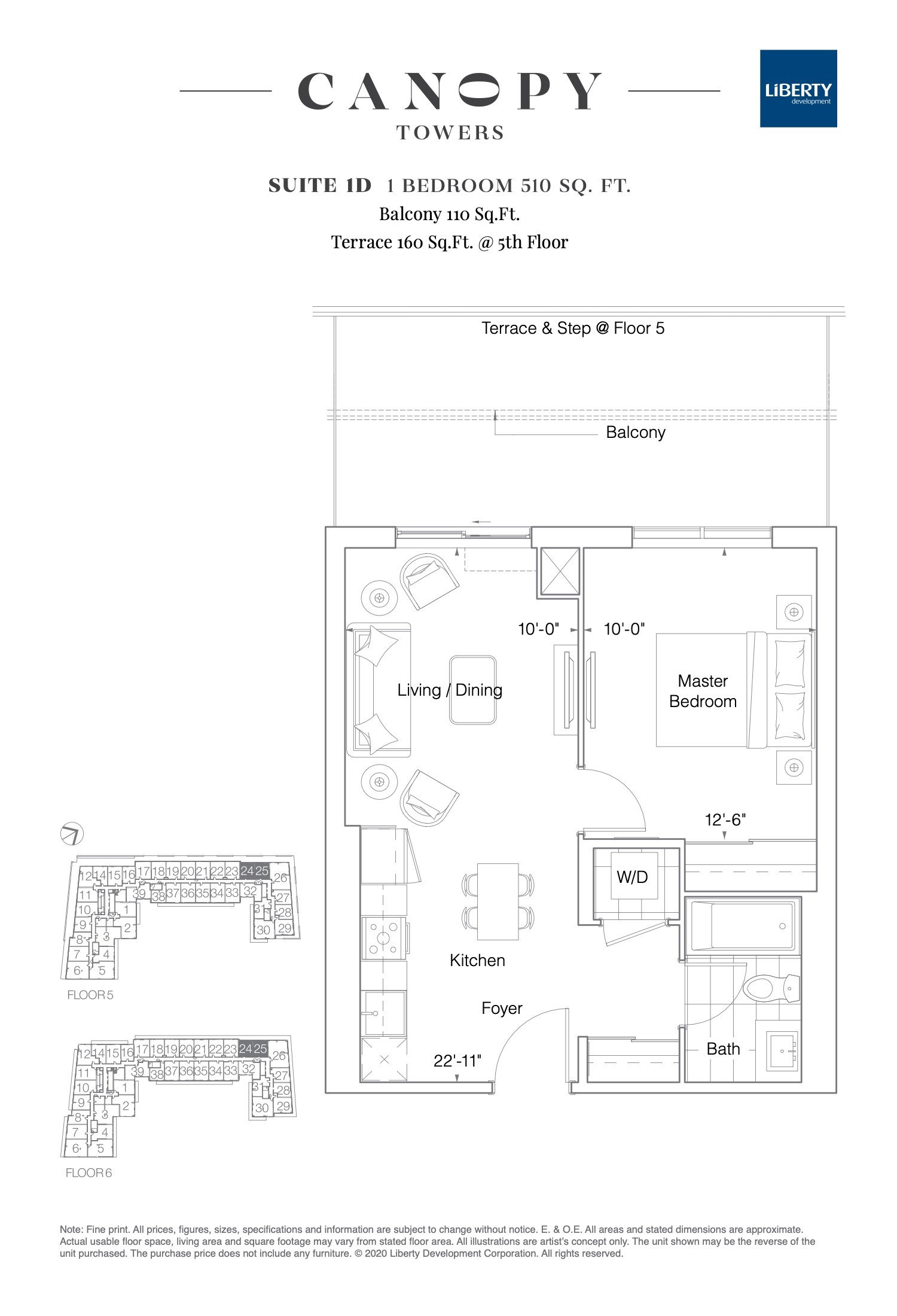 Suite 1D floor plan