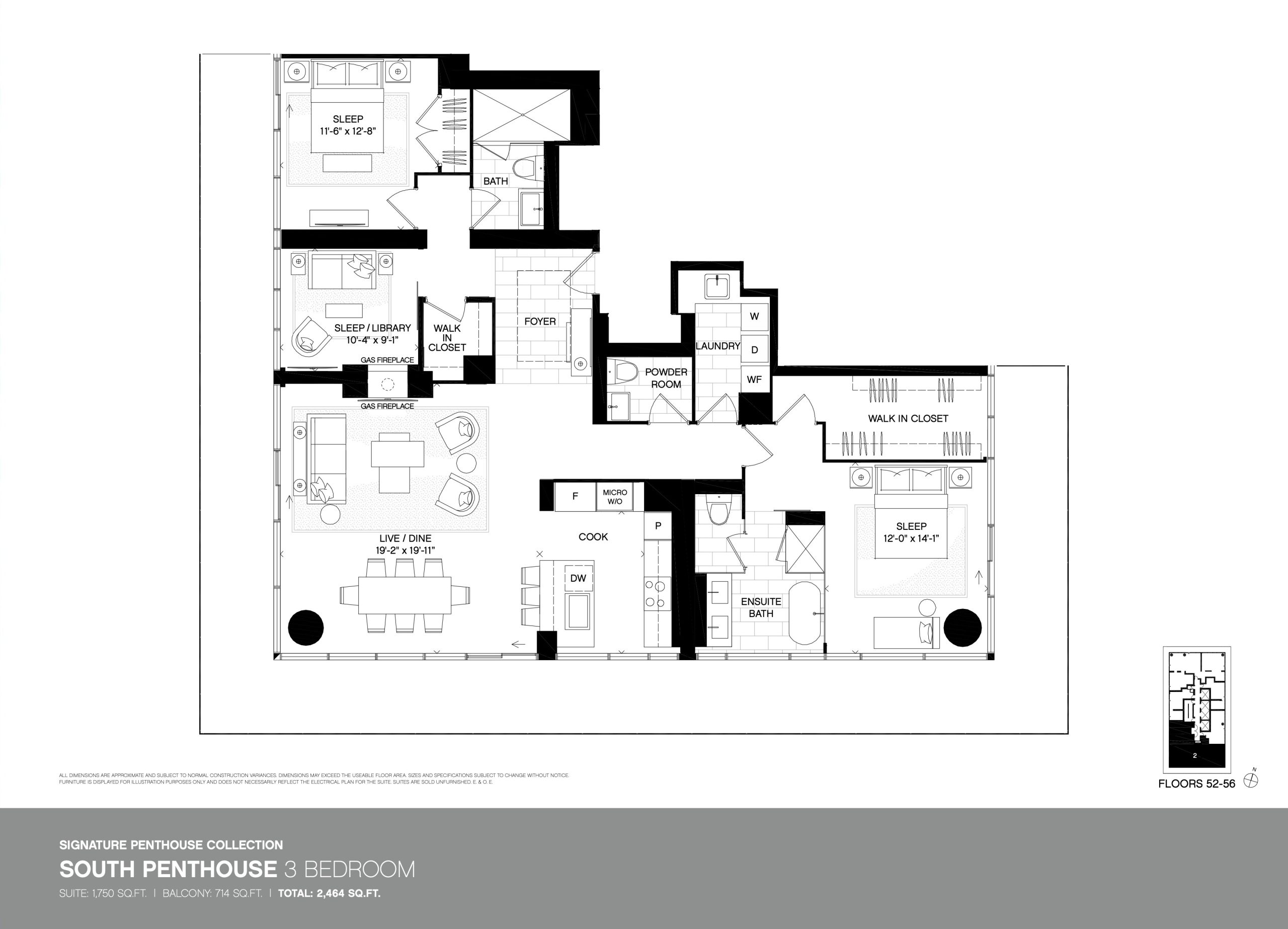 South Penthouse floor plan