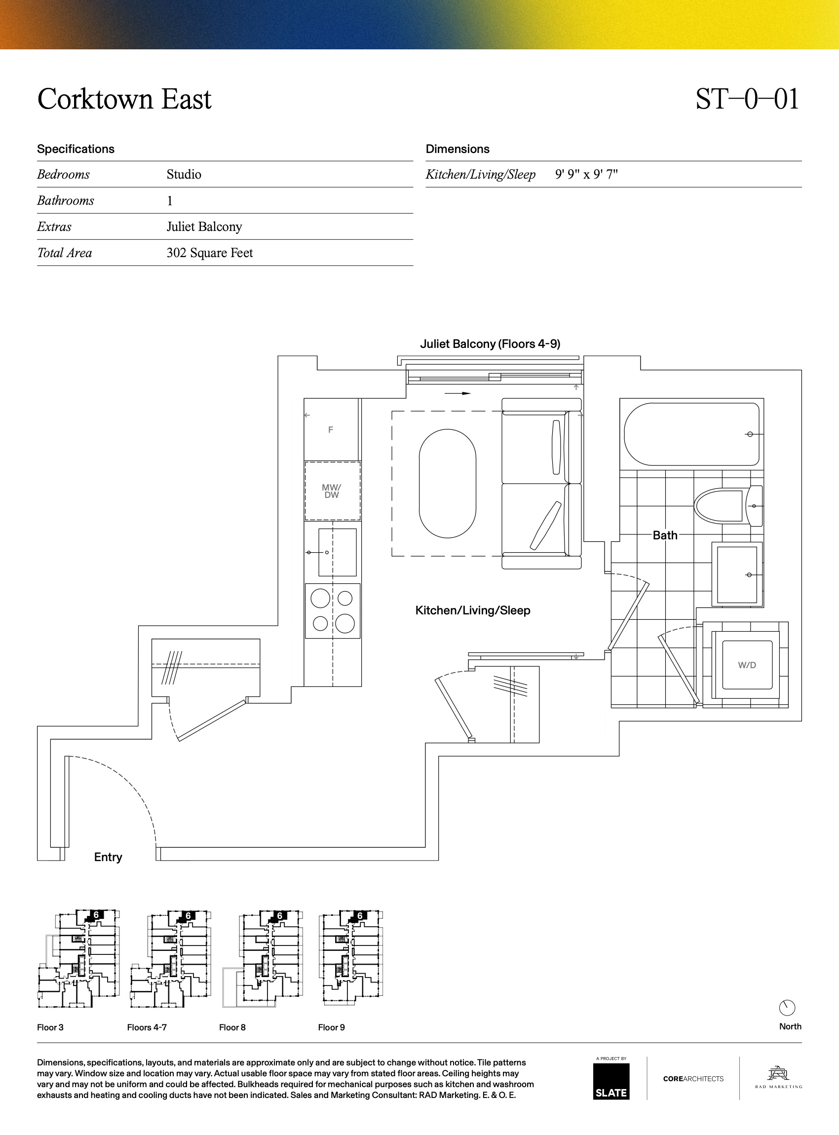 Corktown East - Unit 6 (Studio) floor plan