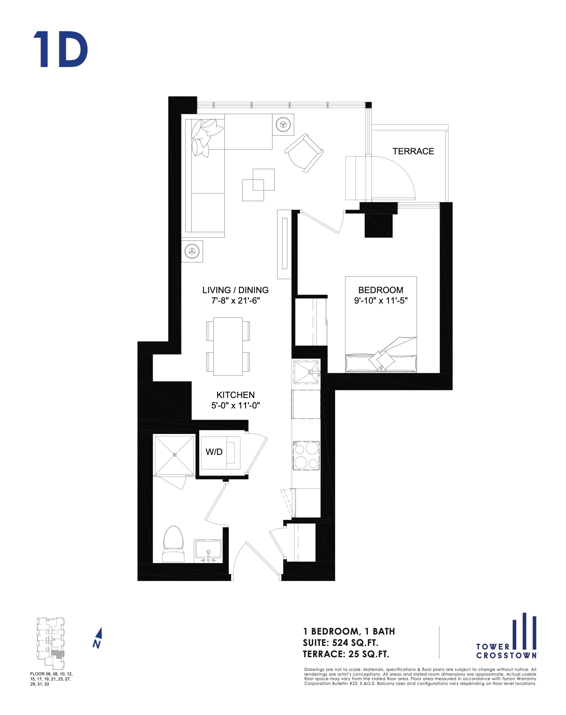 1D floor plan