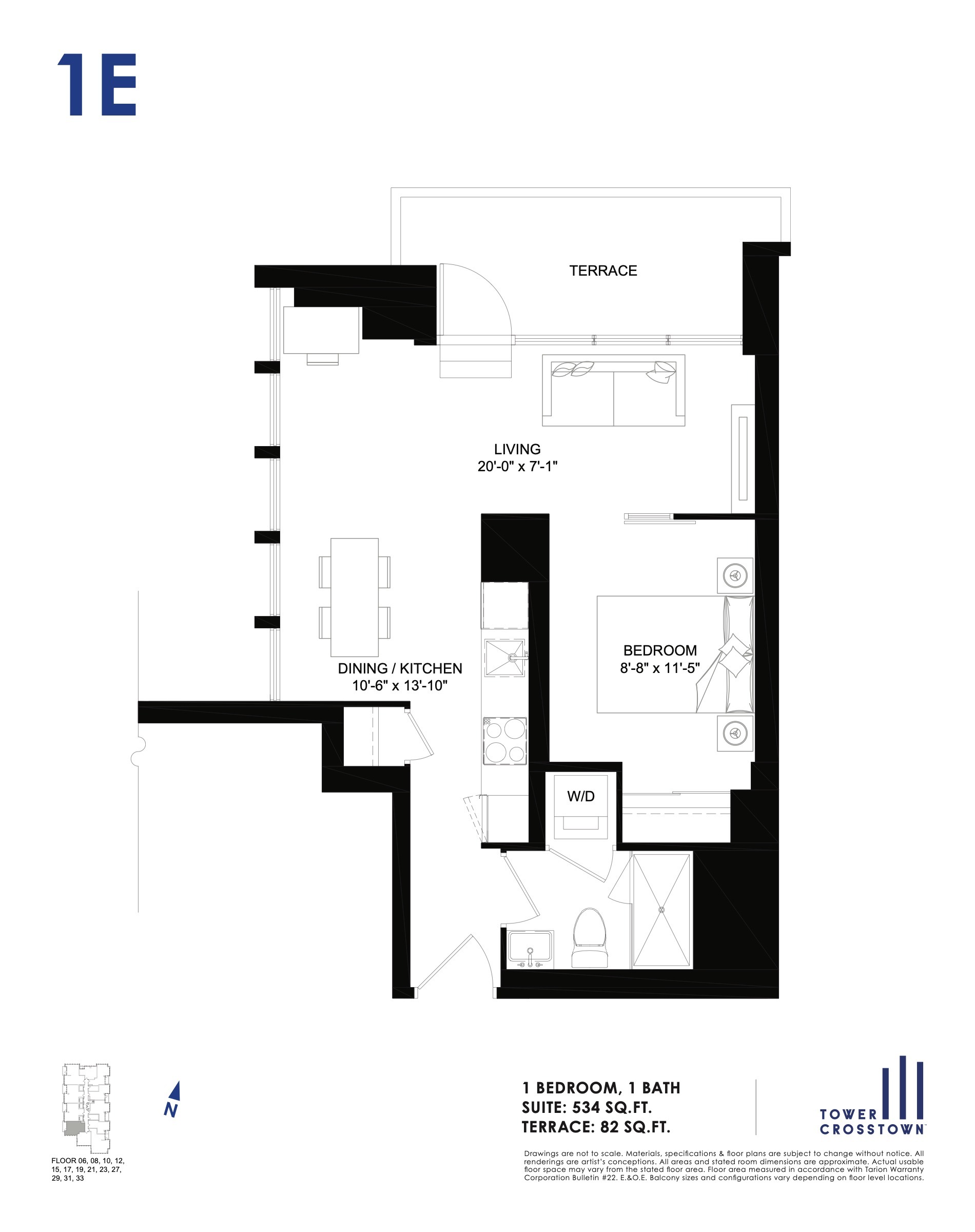 1E floor plan