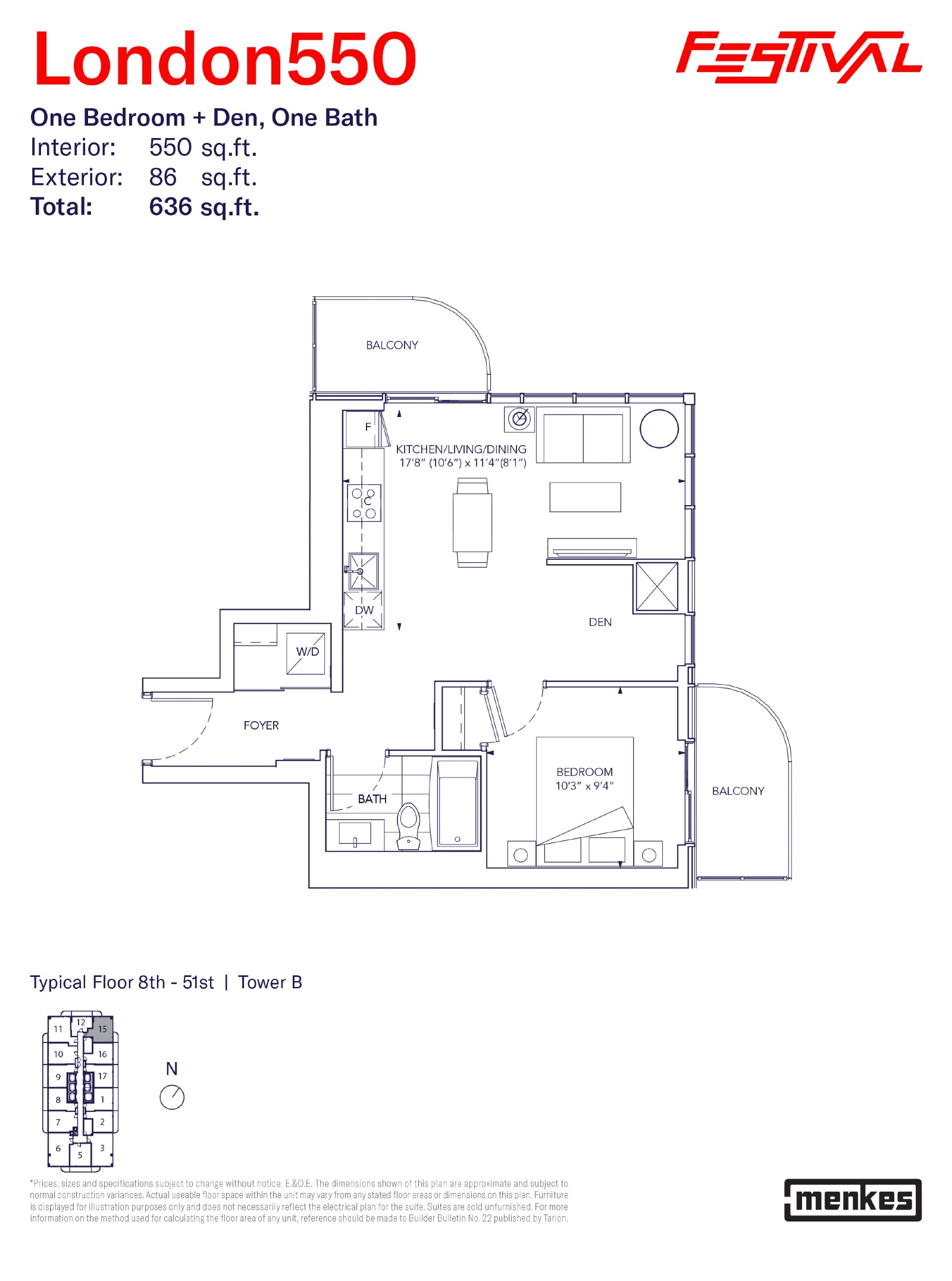 London 550 floor plan