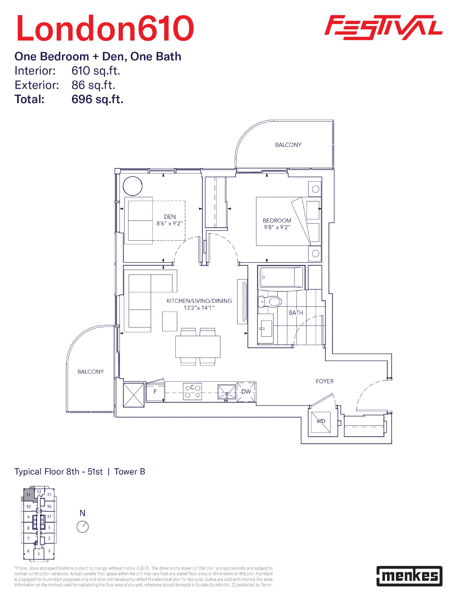 London 610 floor plan