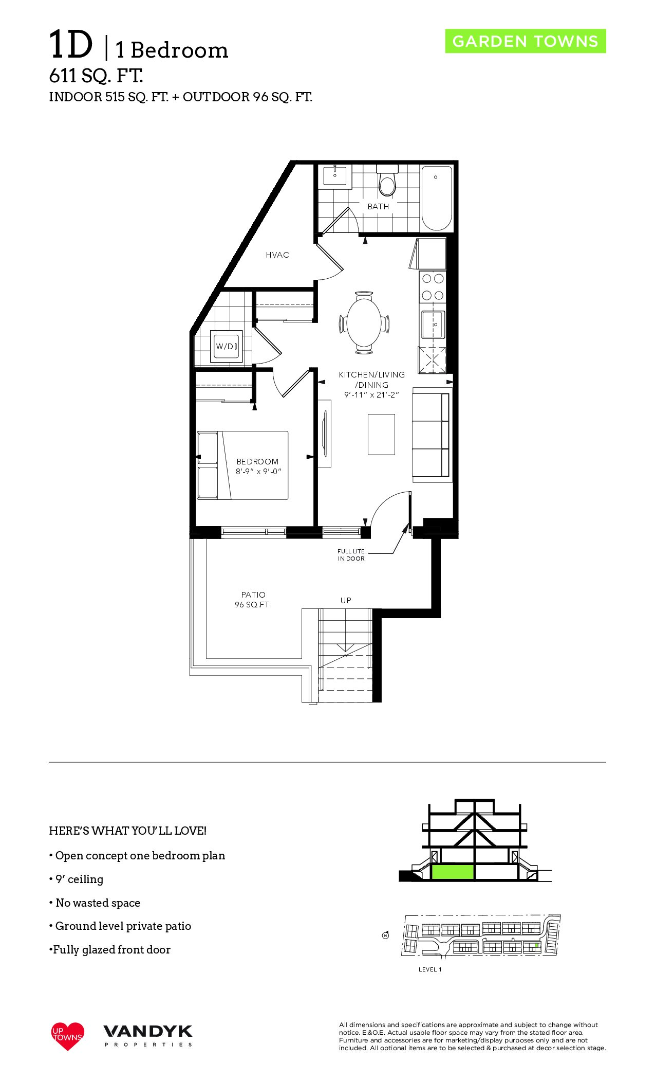 1D floor plan