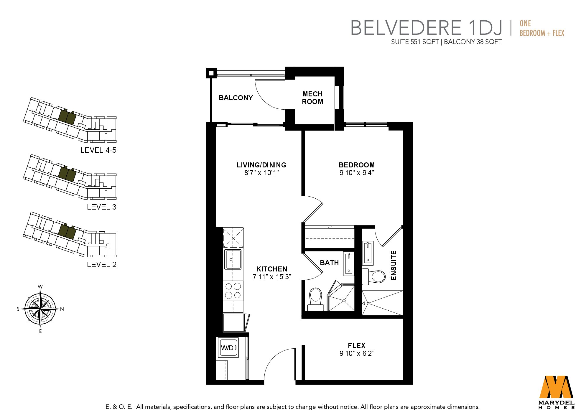 Belvedere 1DJ floor plan