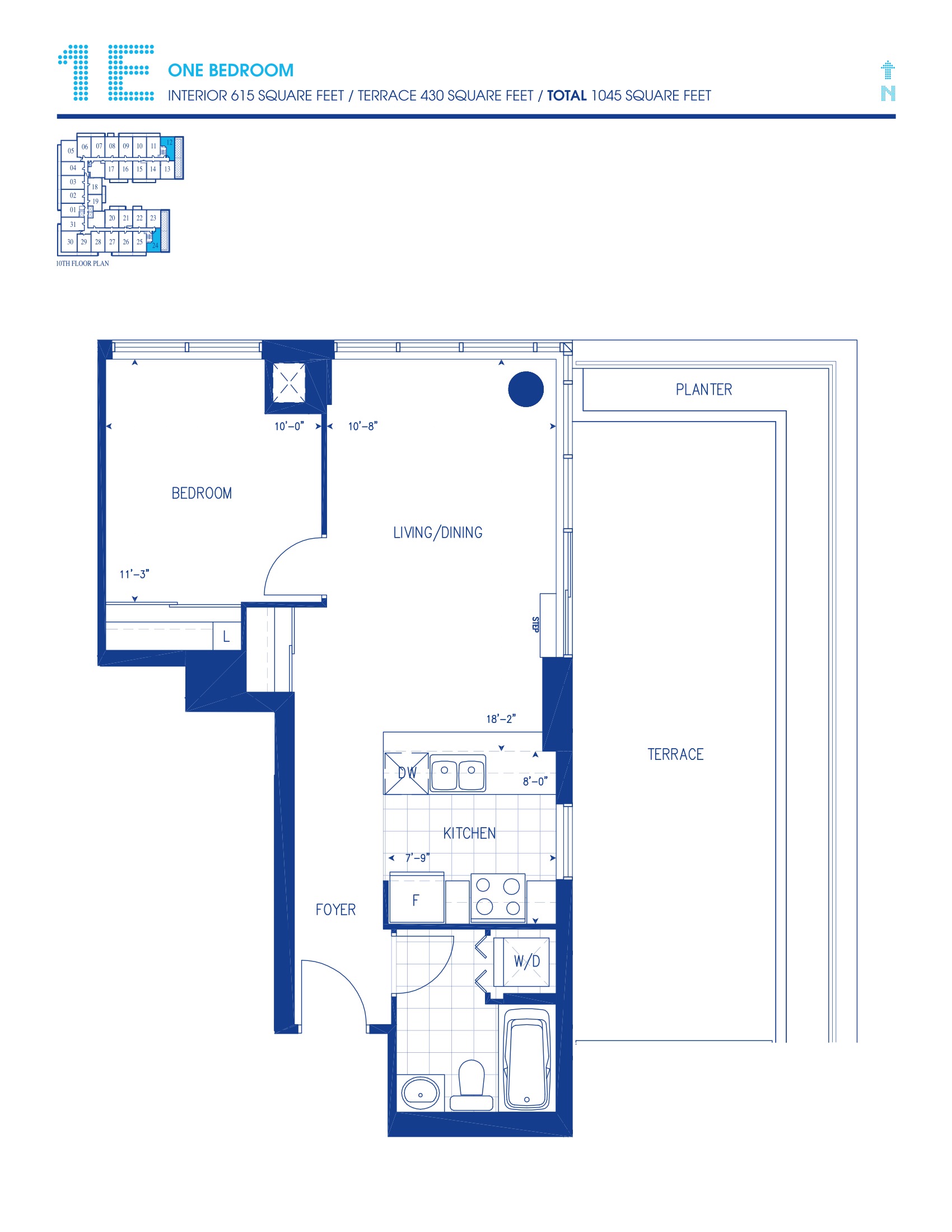 1E floor plan