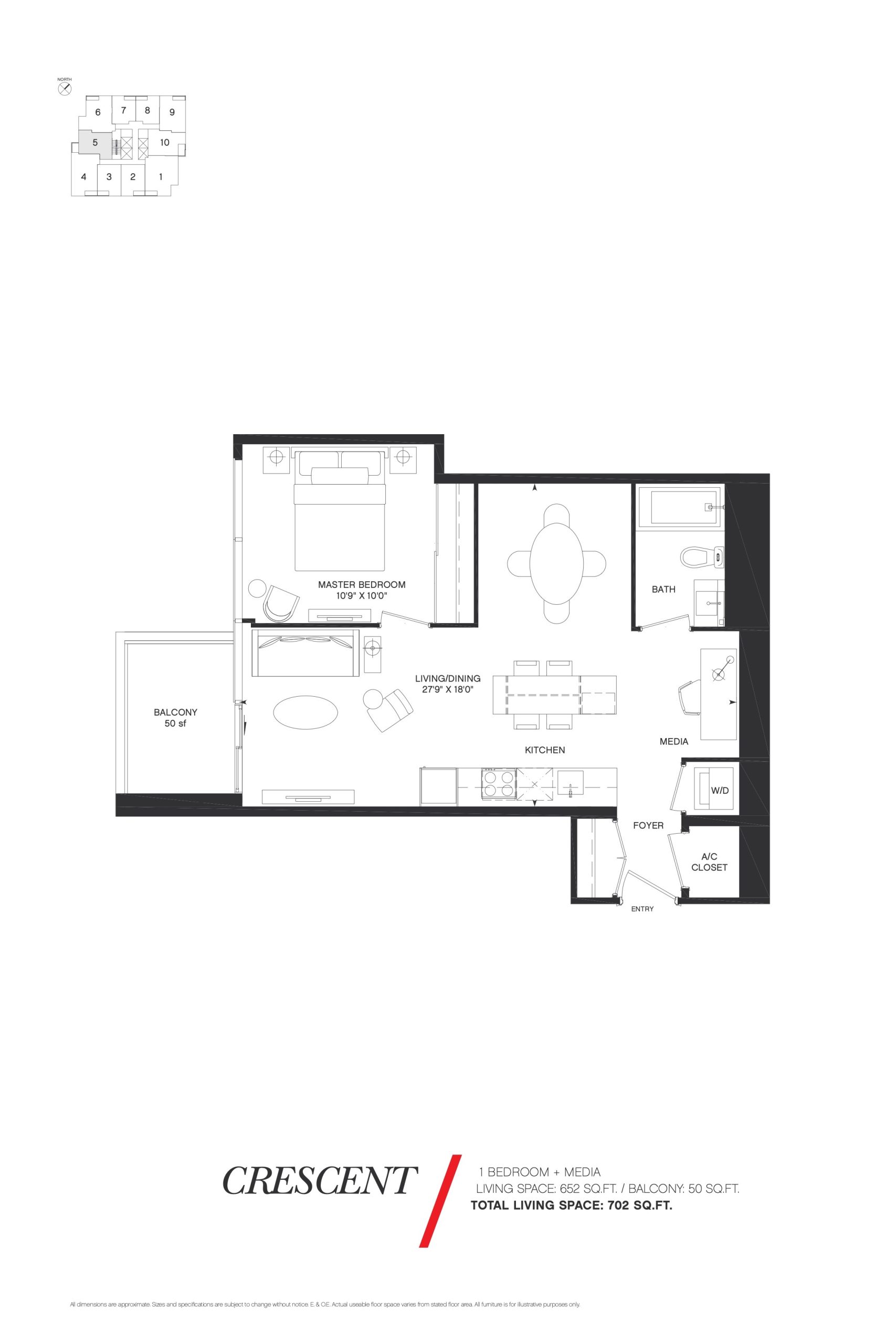 Crescent floor plan