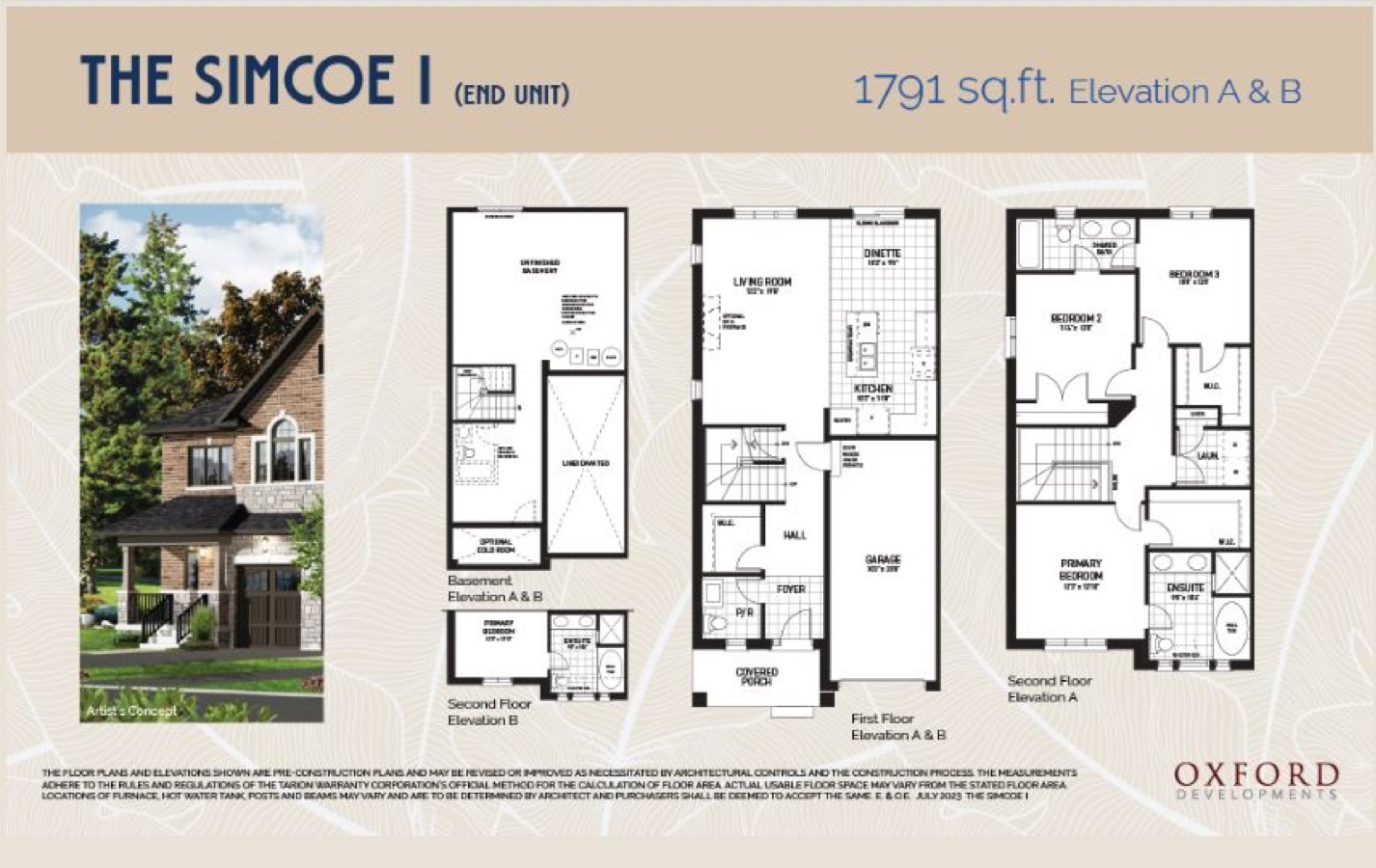 The Simcoe I (End Unit) floor plan