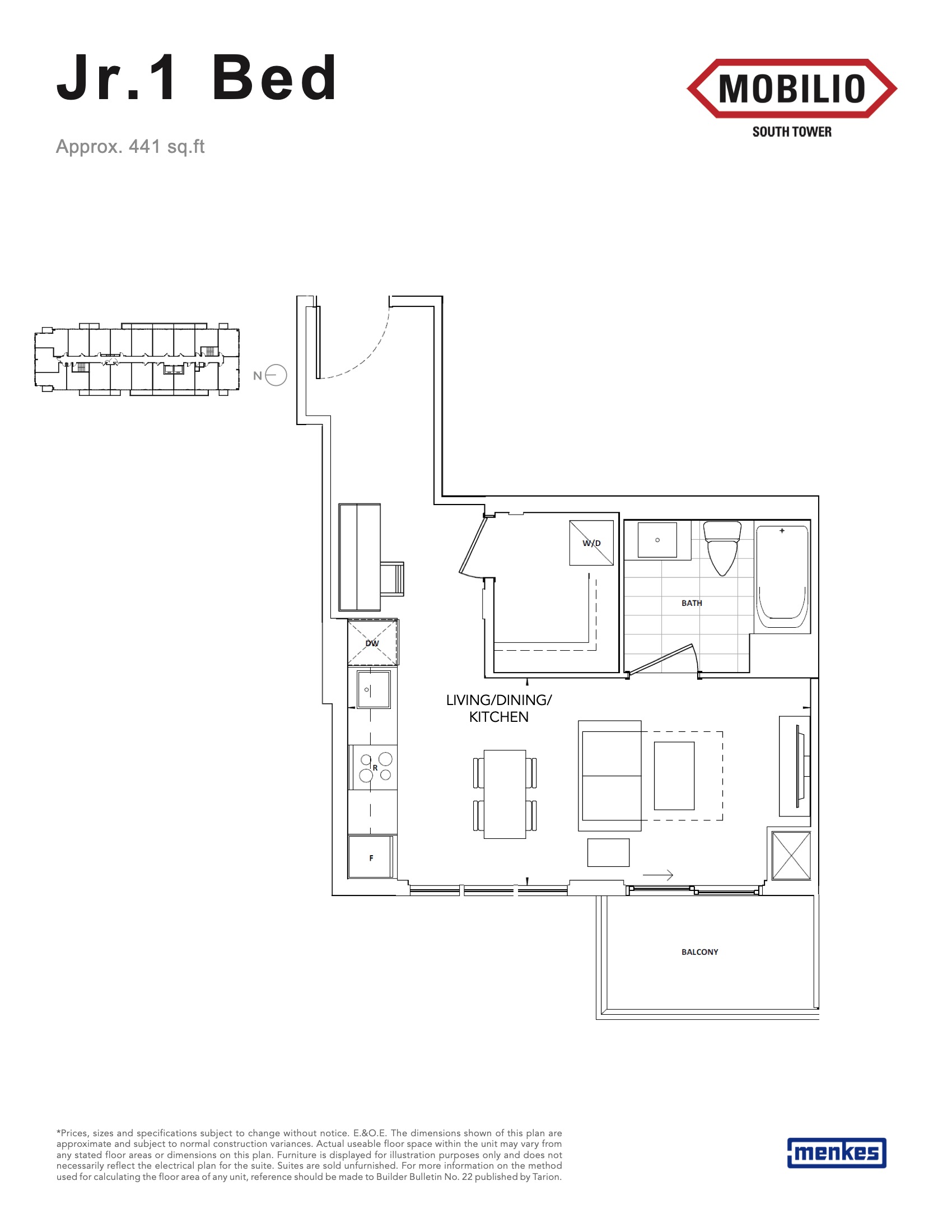 441 sq ft floor plan