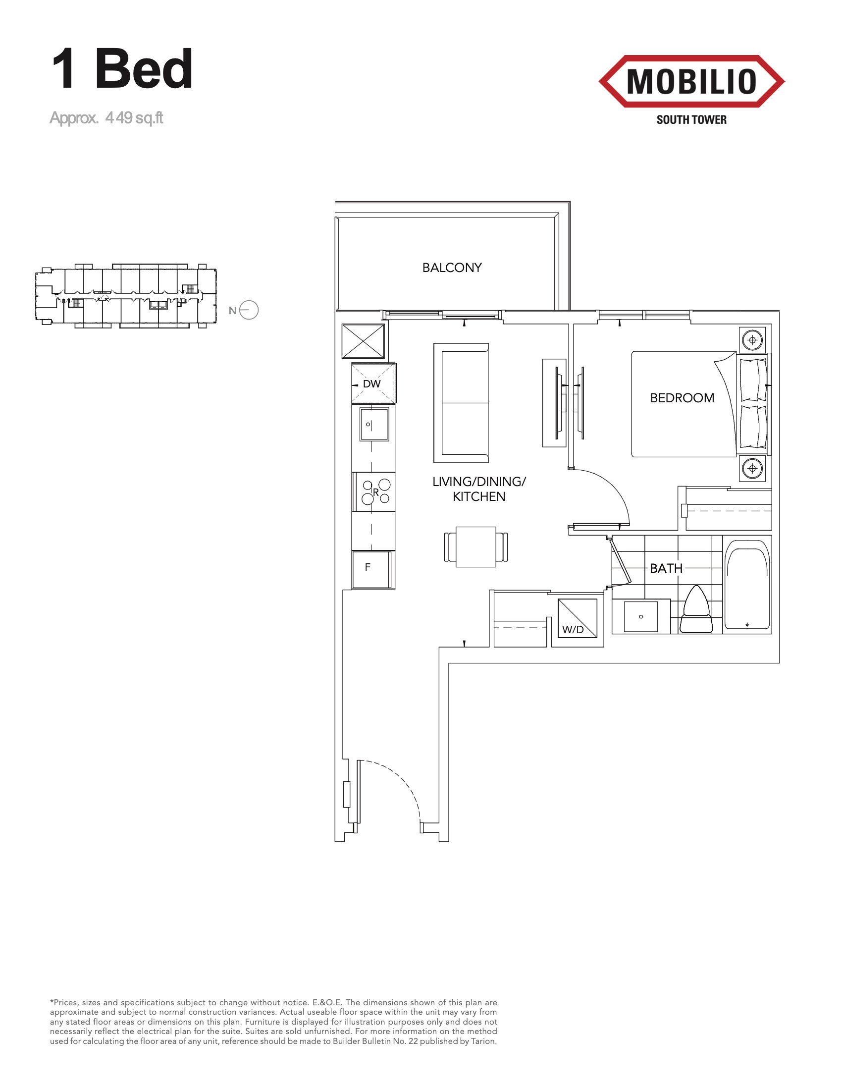 449 sq ft floor plan