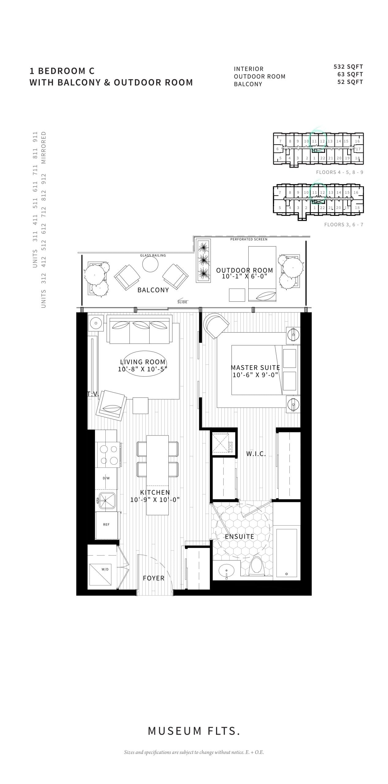 1 Bedroom C floor plan