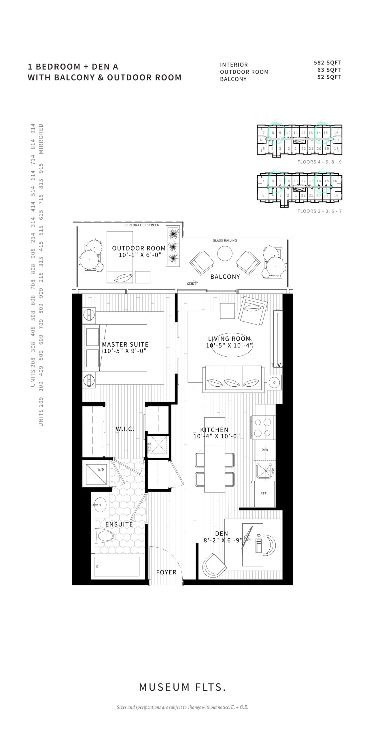 1 Bedroom + Den A floor plan