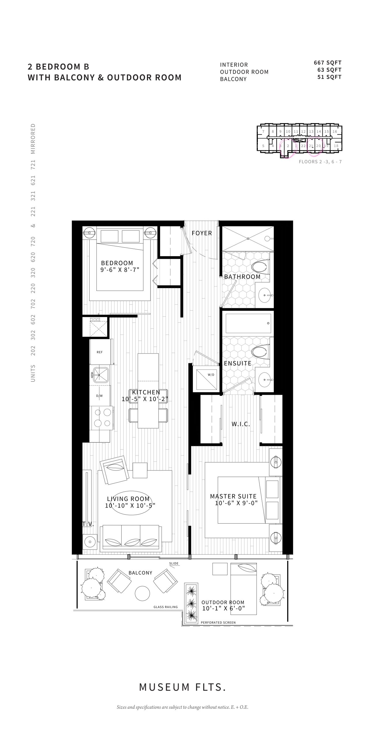 2 Bedroom B floor plan