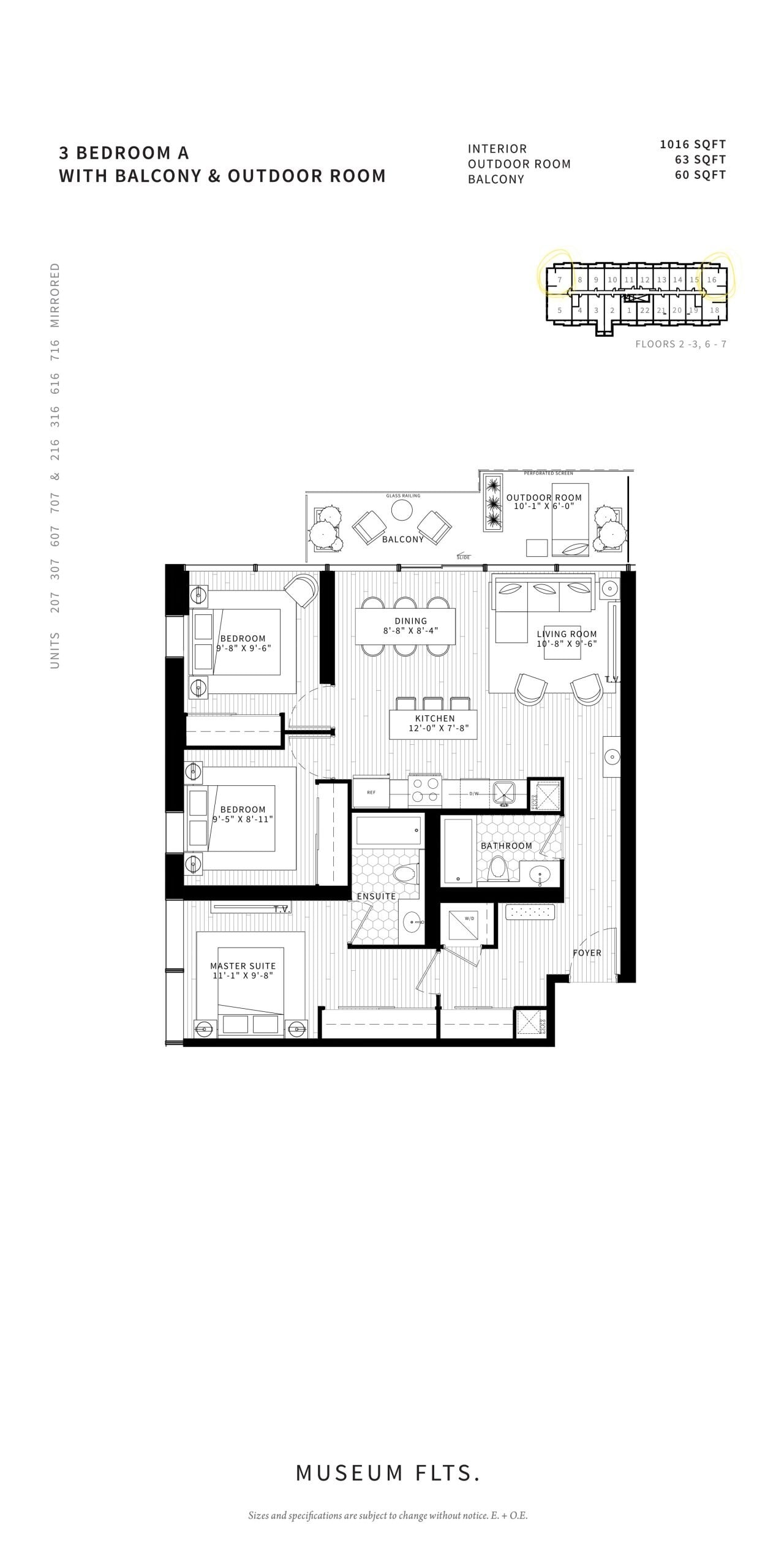 3 Bedroom A floor plan